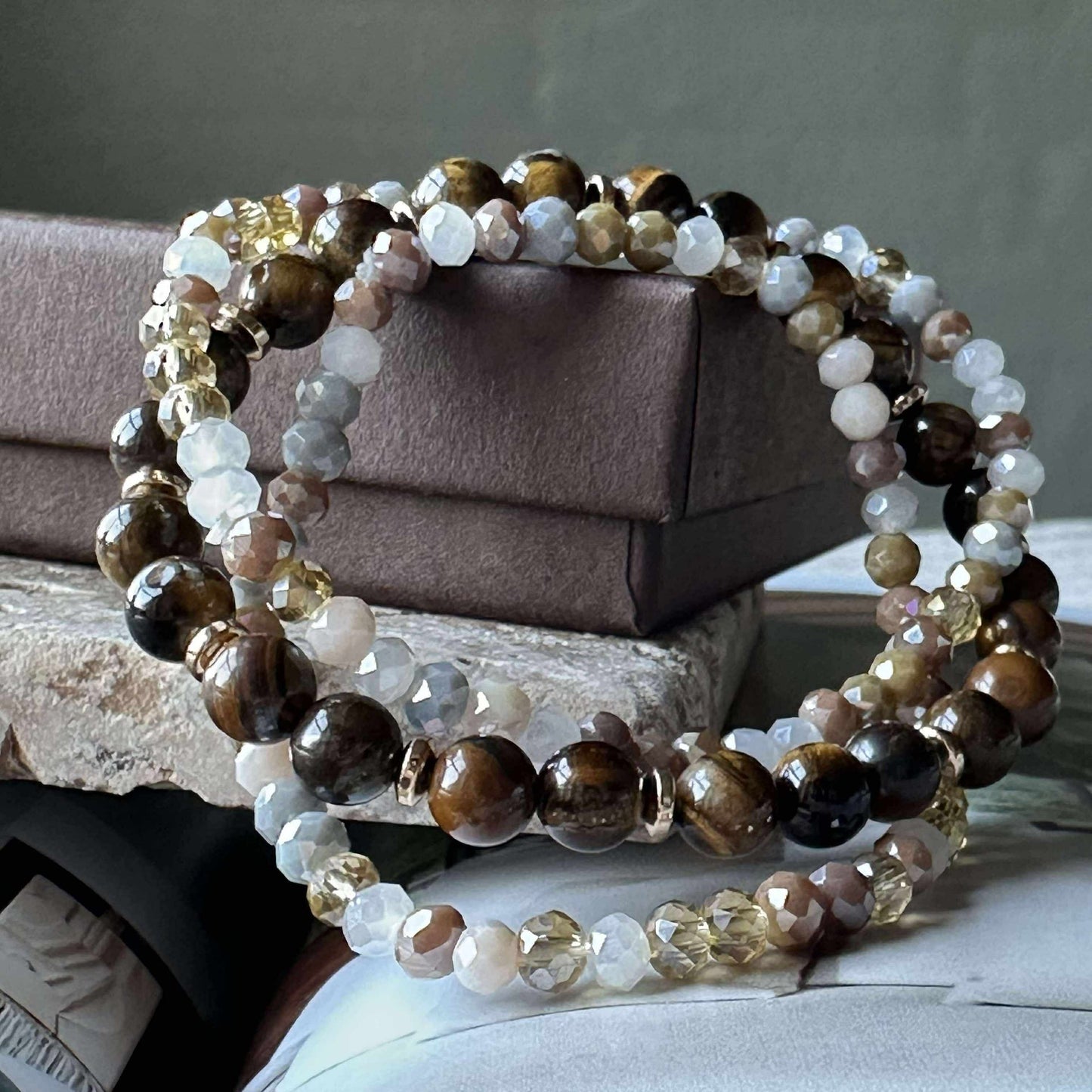 Armband Luna Tiger Eye – Set mit 3 Stk.