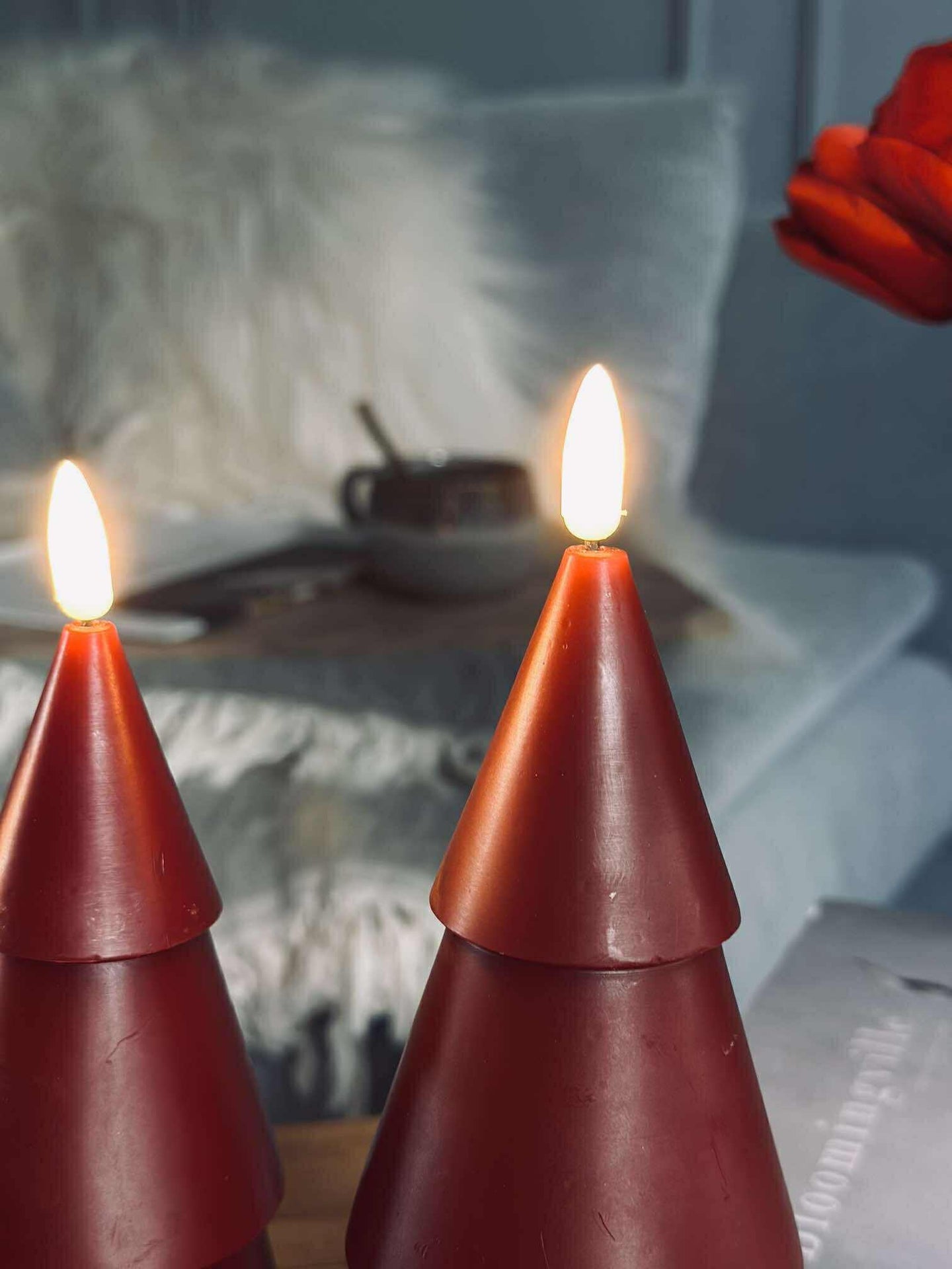 LED Weihnachtsbaum 3 Stk. m. Fernbedienung Rot
