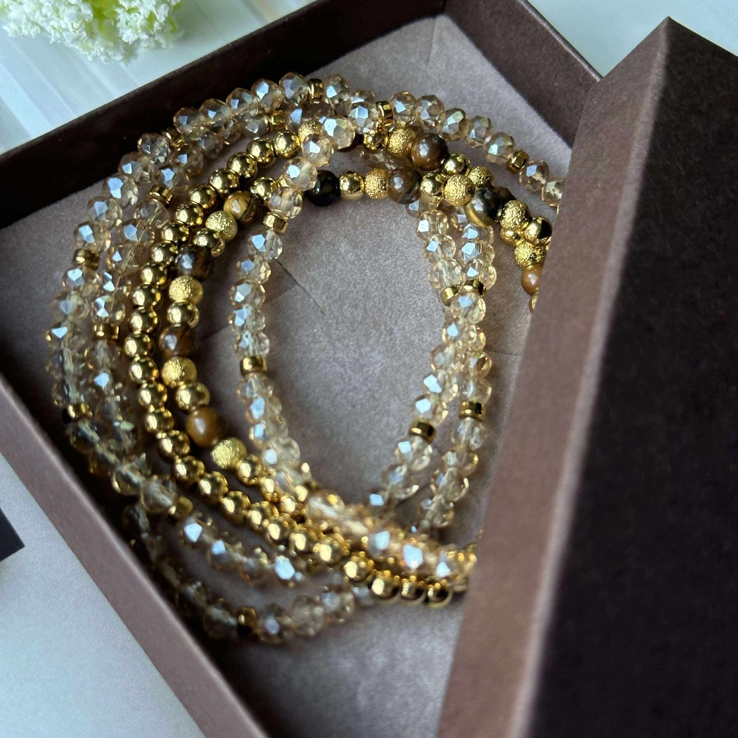 Armband Ofelia Tiger Eye - Set mit 5 Armbändern