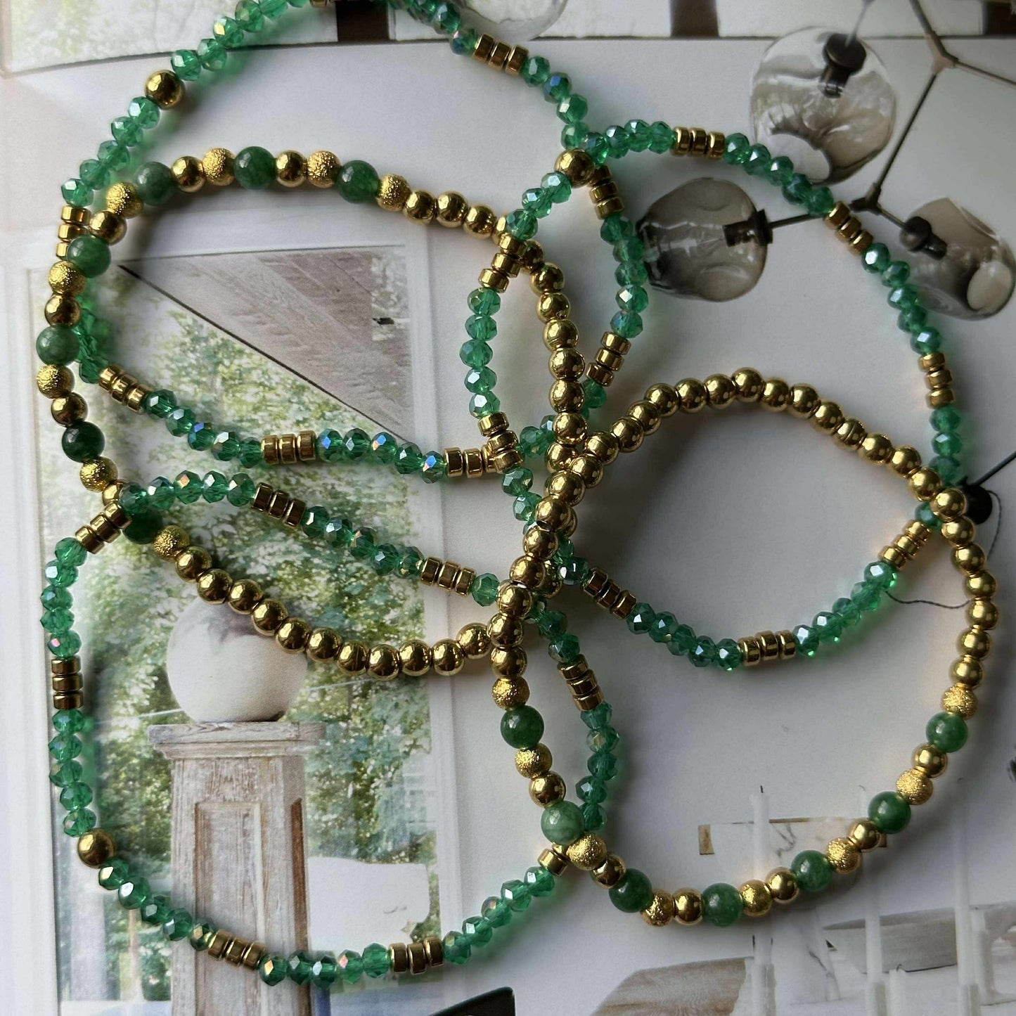 Armband Ofelia Emerald - Set mit 5 Armbändern