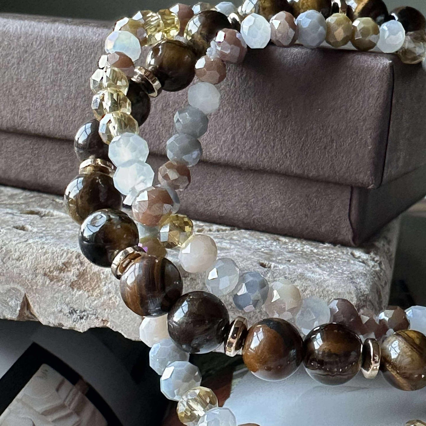 Armband Luna Tiger Eye – Set mit 3 Stk.