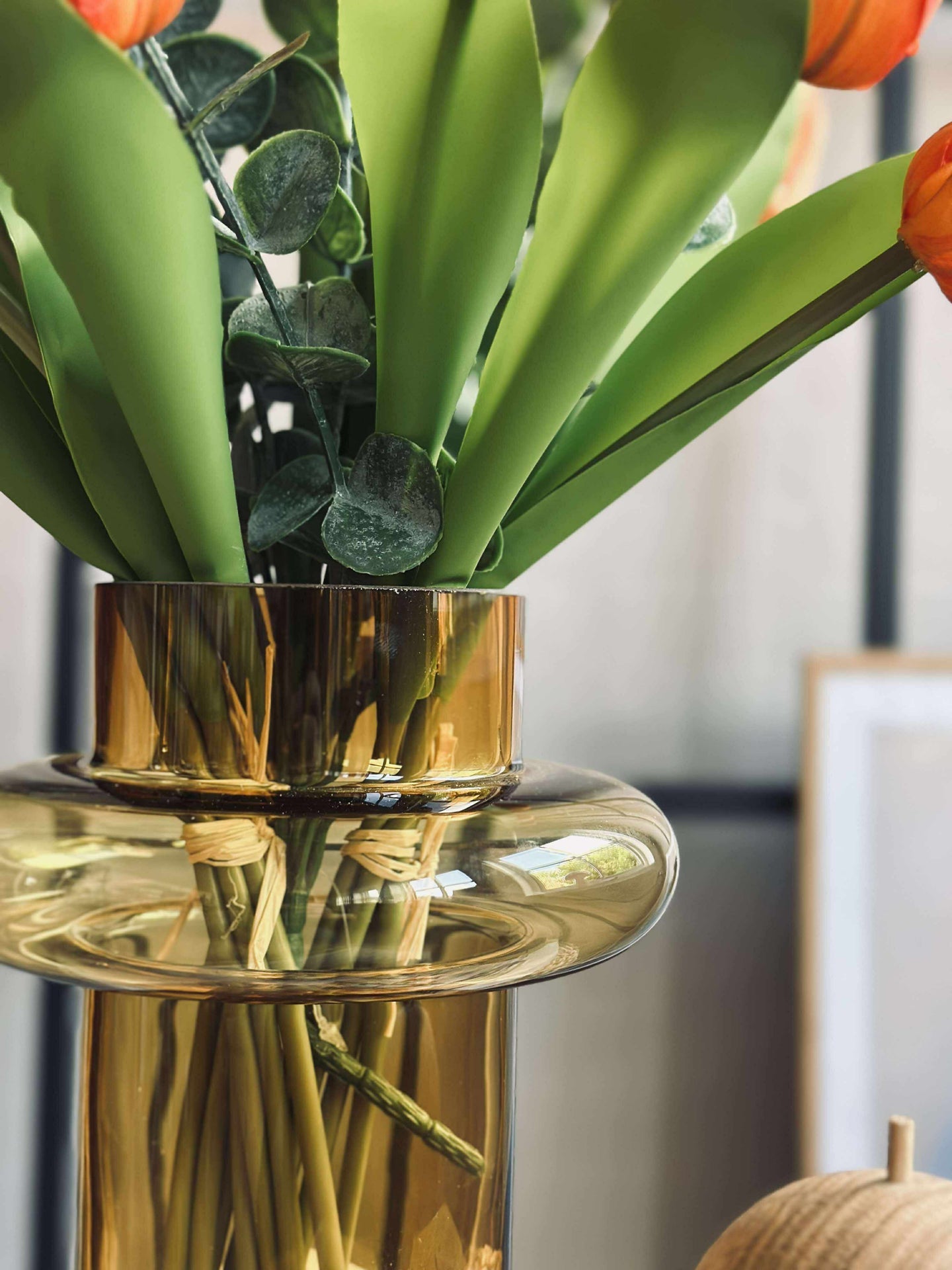 Vase aus mundgeblasenem Glas - Lyngby Amber