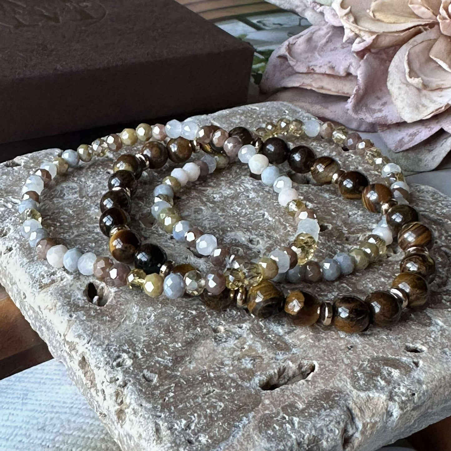 Armband Luna Tiger Eye – Set mit 3 Stk.