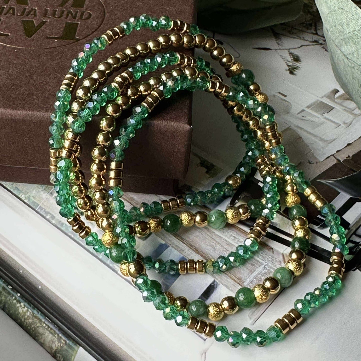 Armband Ofelia Emerald - Set mit 5 Armbändern
