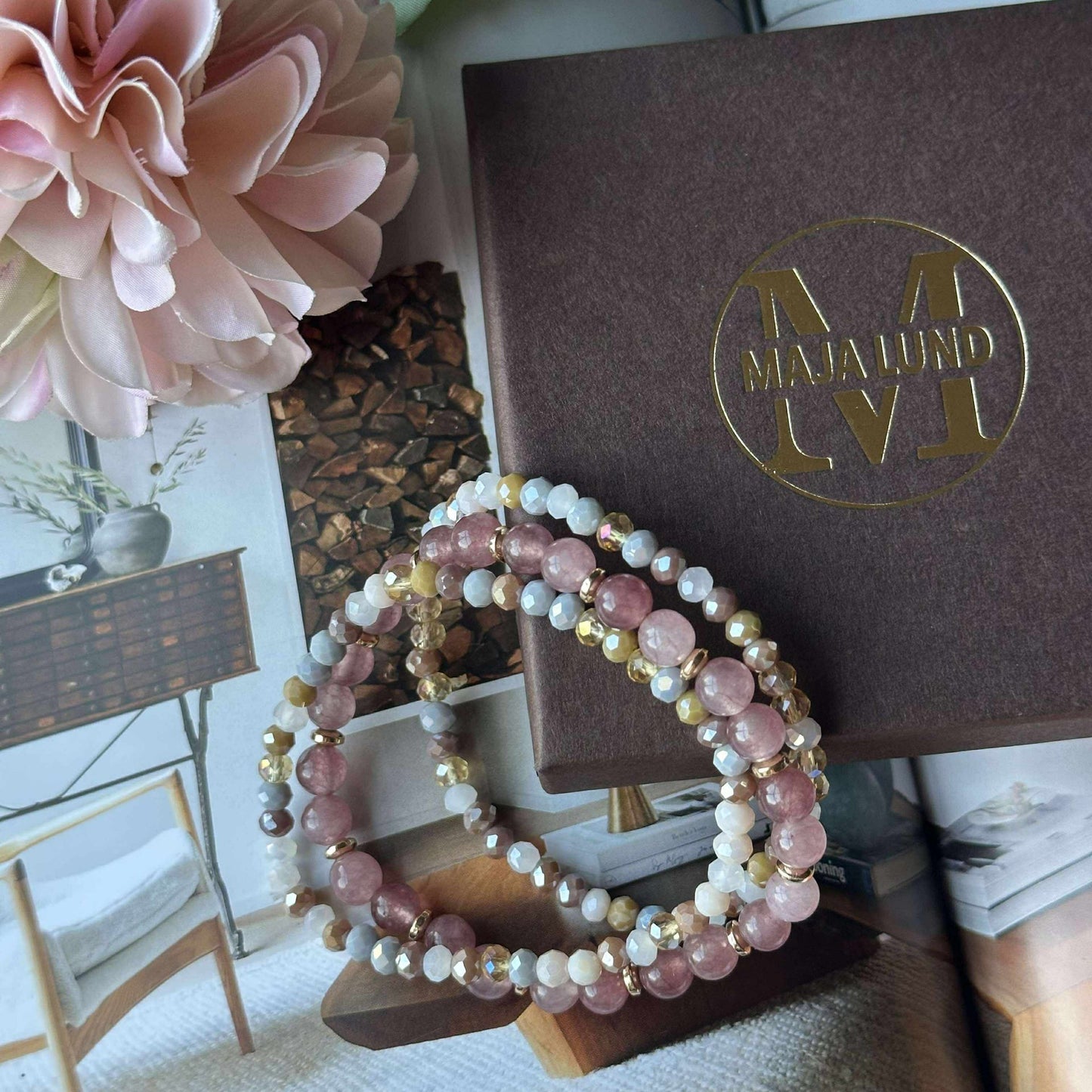 Armband Luna Vintage Rose – Set mit 3 Stück