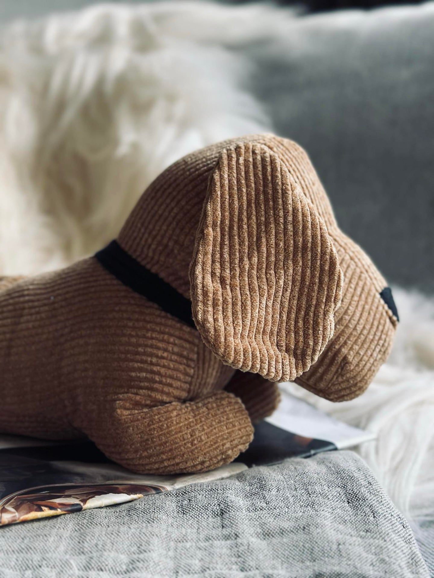 Türstopper Hund - Beige Samt