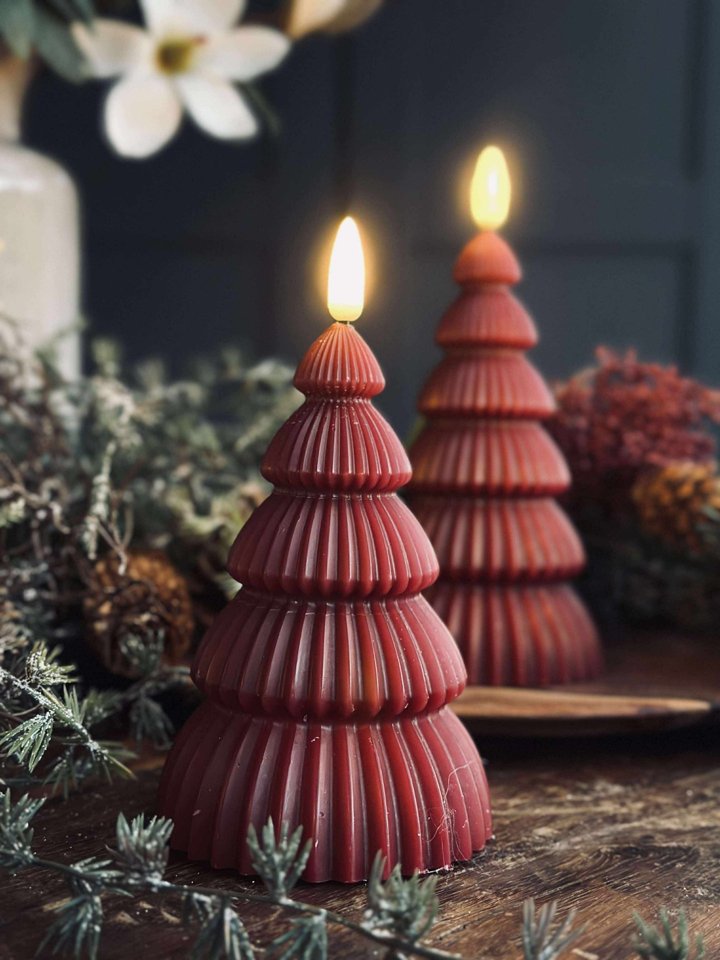 Weihnachtsbaum mit LED-Licht - Set mit 2 Stk. Rot