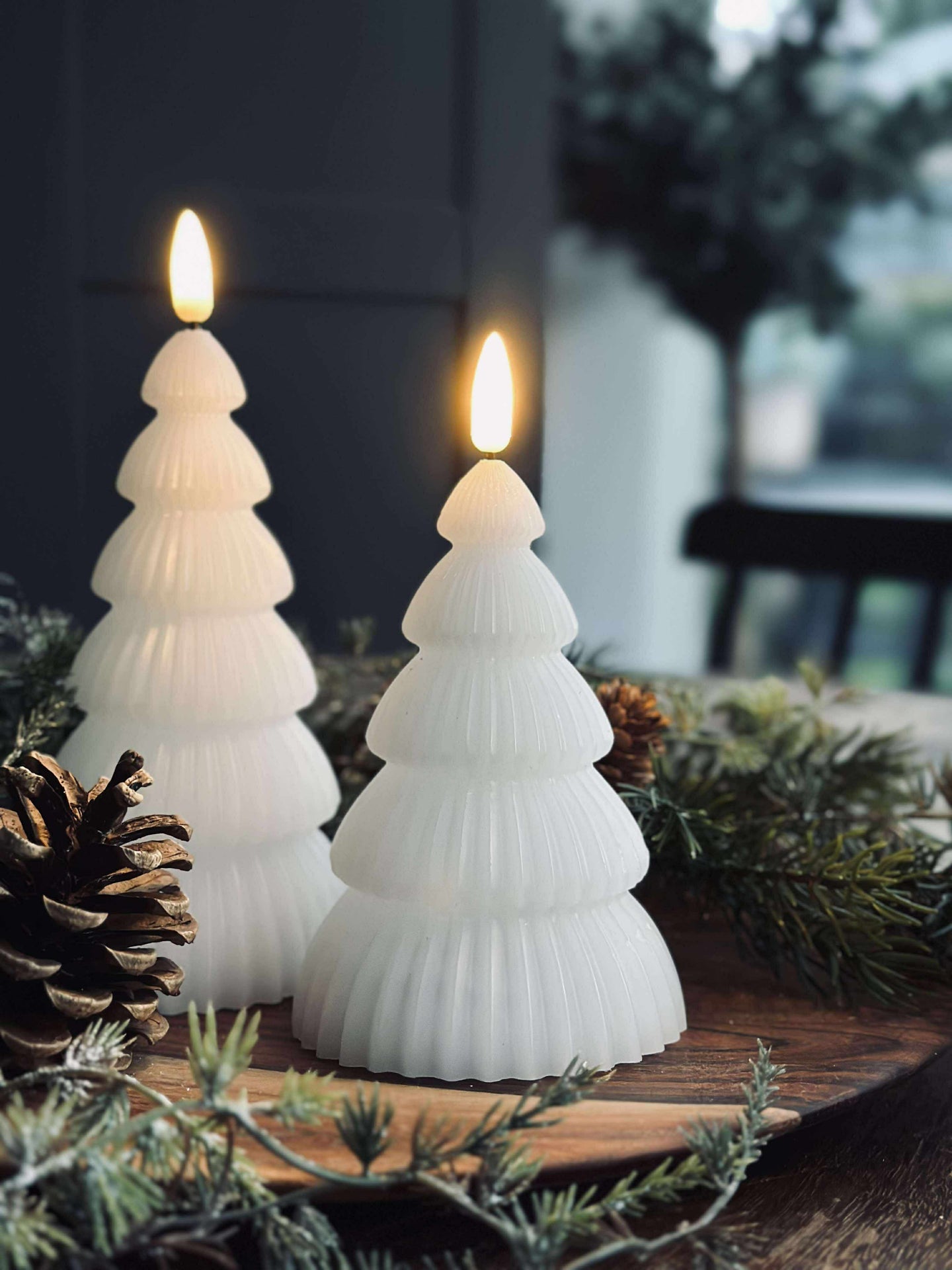Weihnachtsbaum mit LED-Licht - Set mit 2 Stk. Weiß