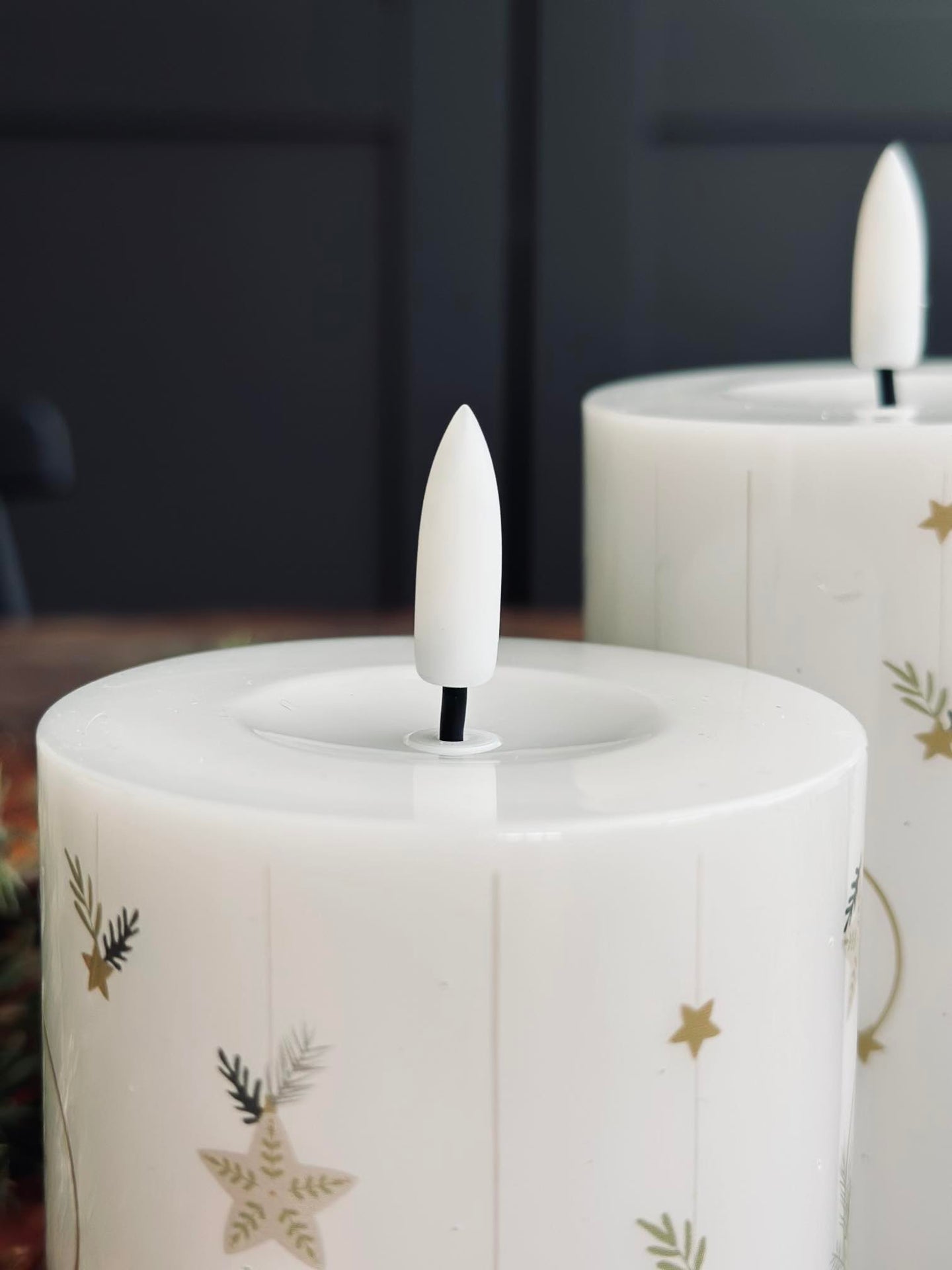 LED-Blockkerzen TWINKLE CHRISTMAS - Set mit 2 Stk.