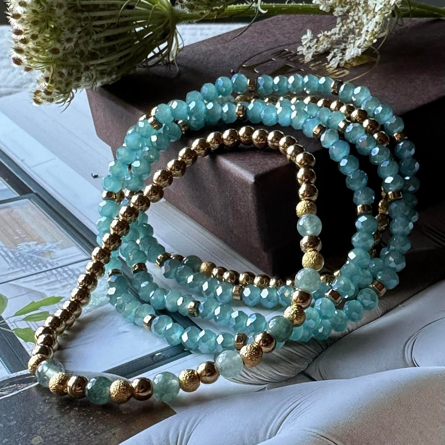 Armband Ofelia Aqua - Set mit 5 Armbändern