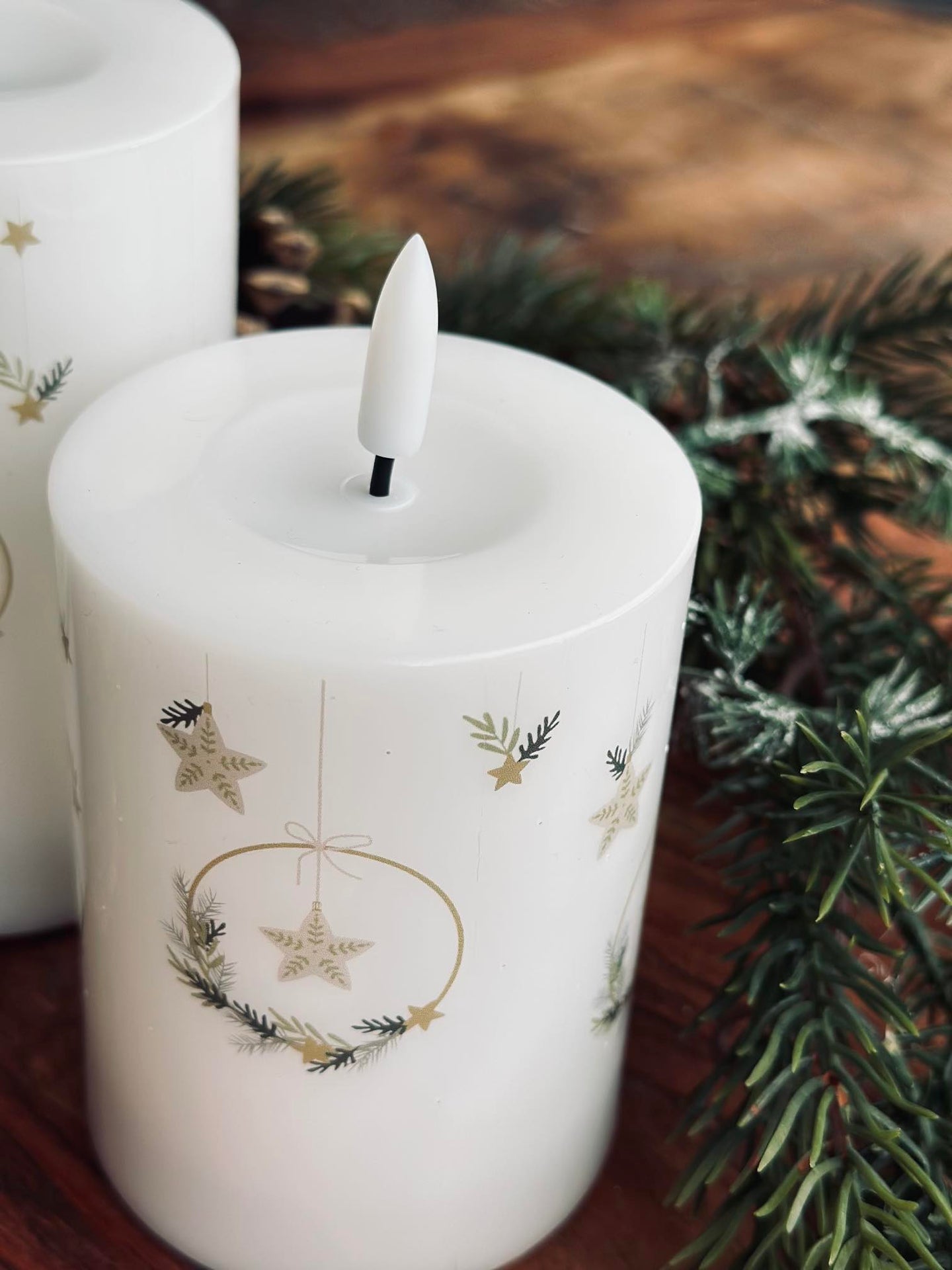 LED-Blockkerzen TWINKLE CHRISTMAS - Set mit 2 Stk.