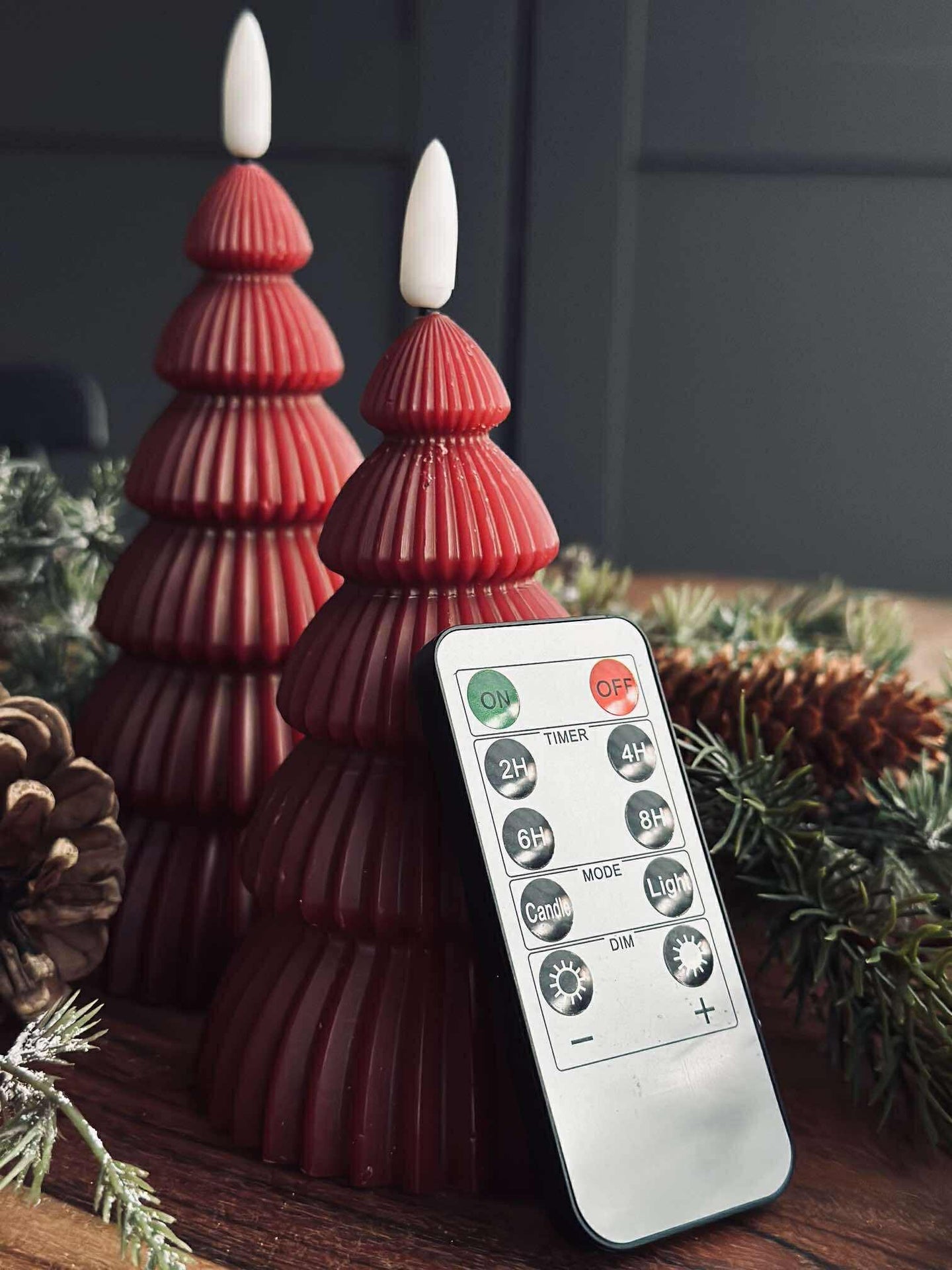 Weihnachtsbaum mit LED-Licht - Set mit 2 Stk. Rot
