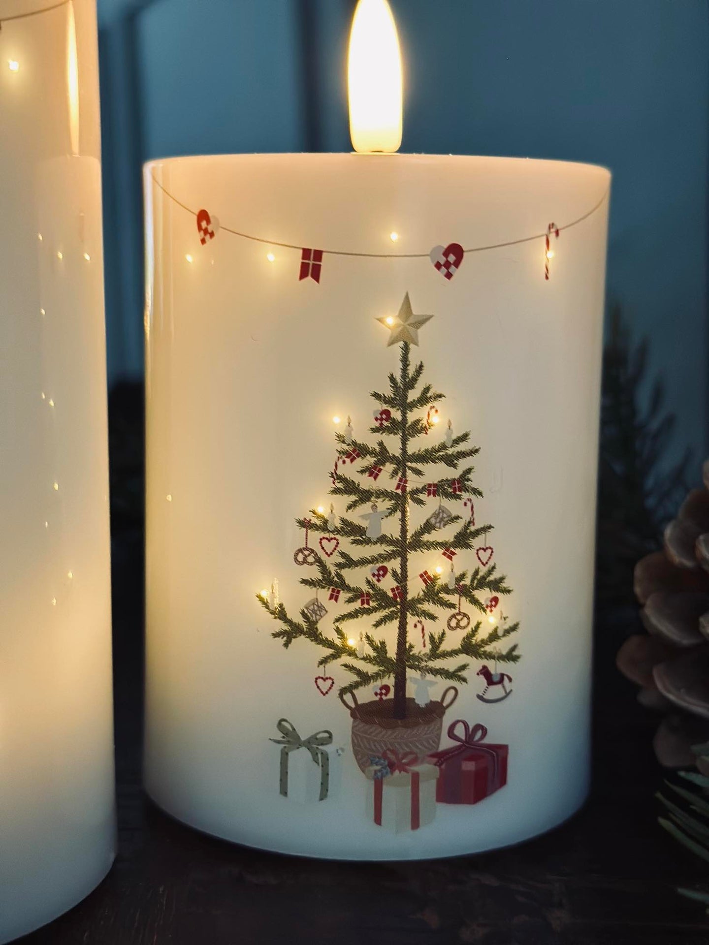 LED Blockkerzen TWINKLE CHRISTMAS - Set mit 2 Stk.