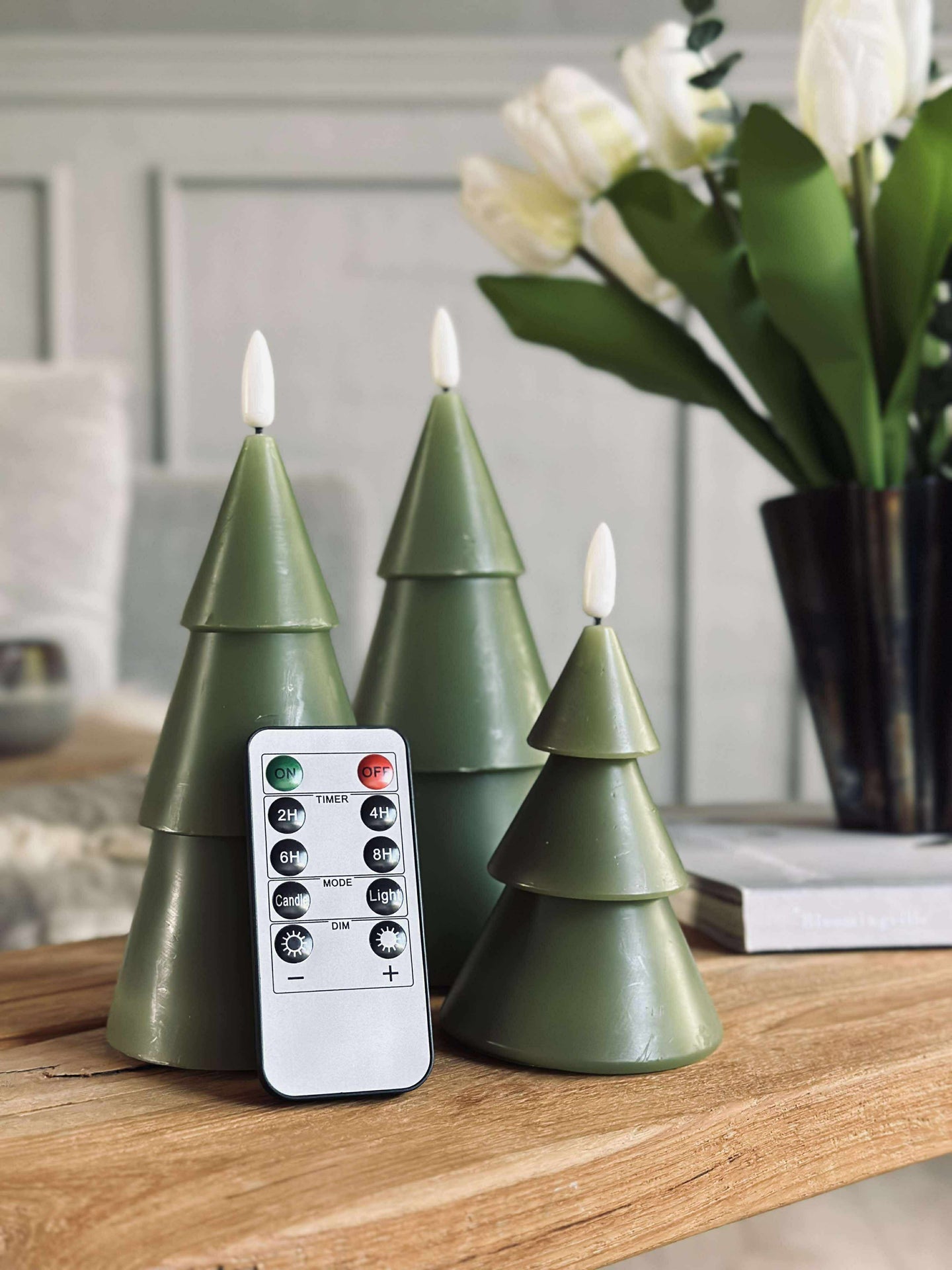 LED-Weihnachtsbaum 3 Stk. mit Fernbedienung Grün