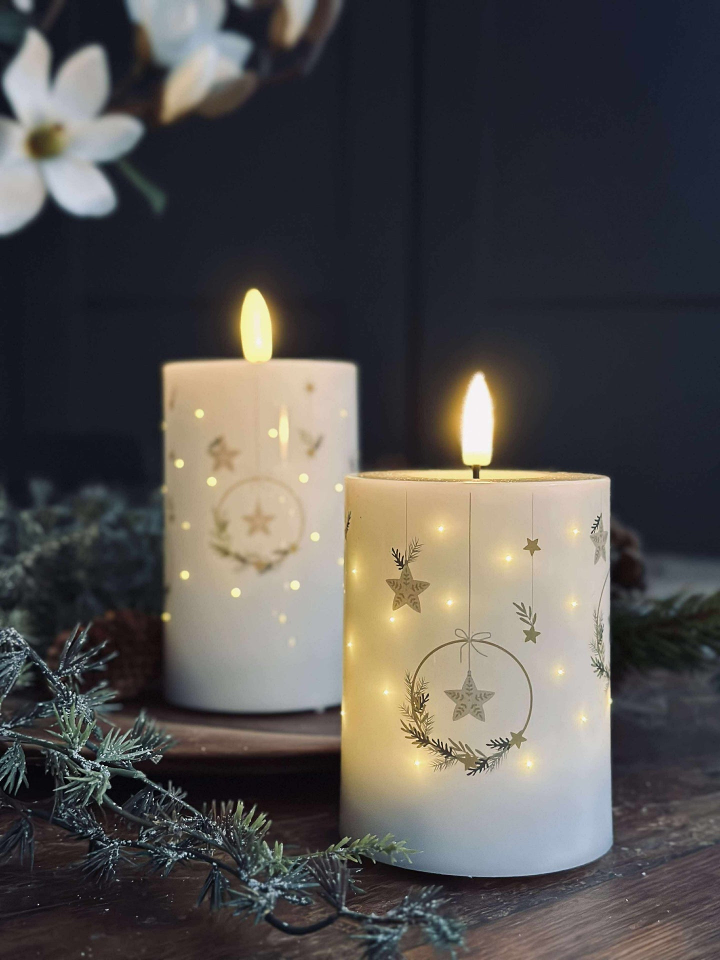 LED-Blockkerzen TWINKLE CHRISTMAS - Set mit 2 Stk.