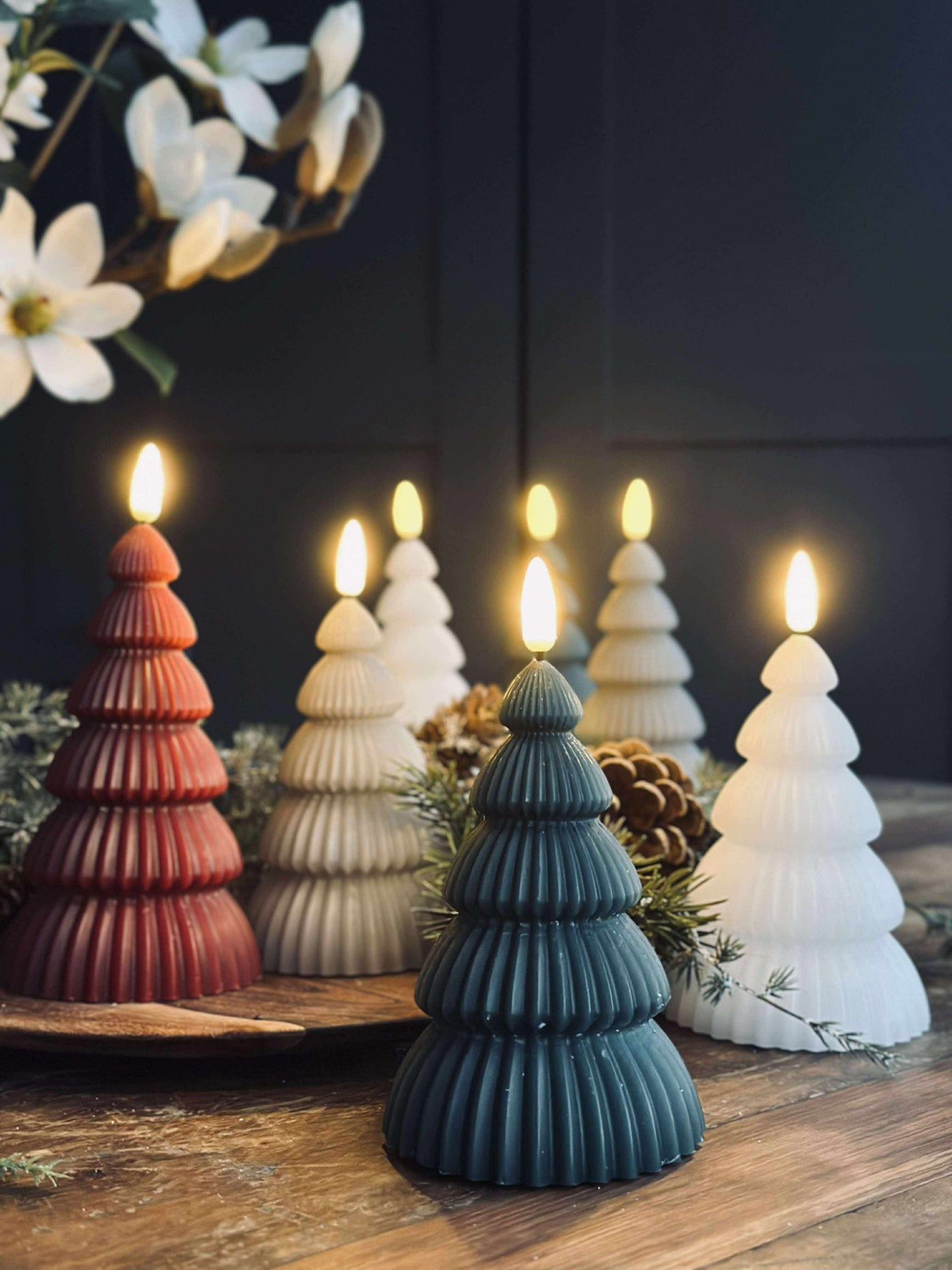 Weihnachtsbaum mit LED-Licht - Set mit 2 Stk. Rot