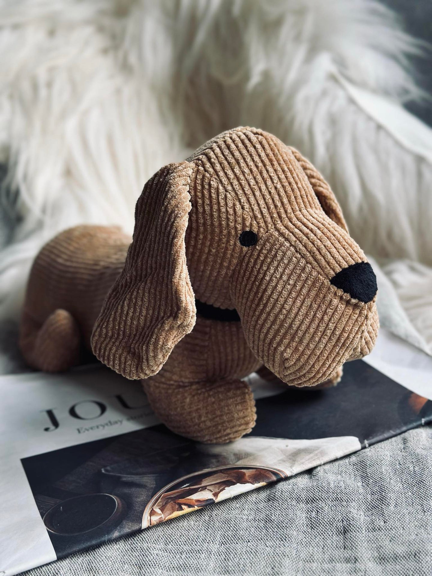 Türstopper Hund - Beige Samt