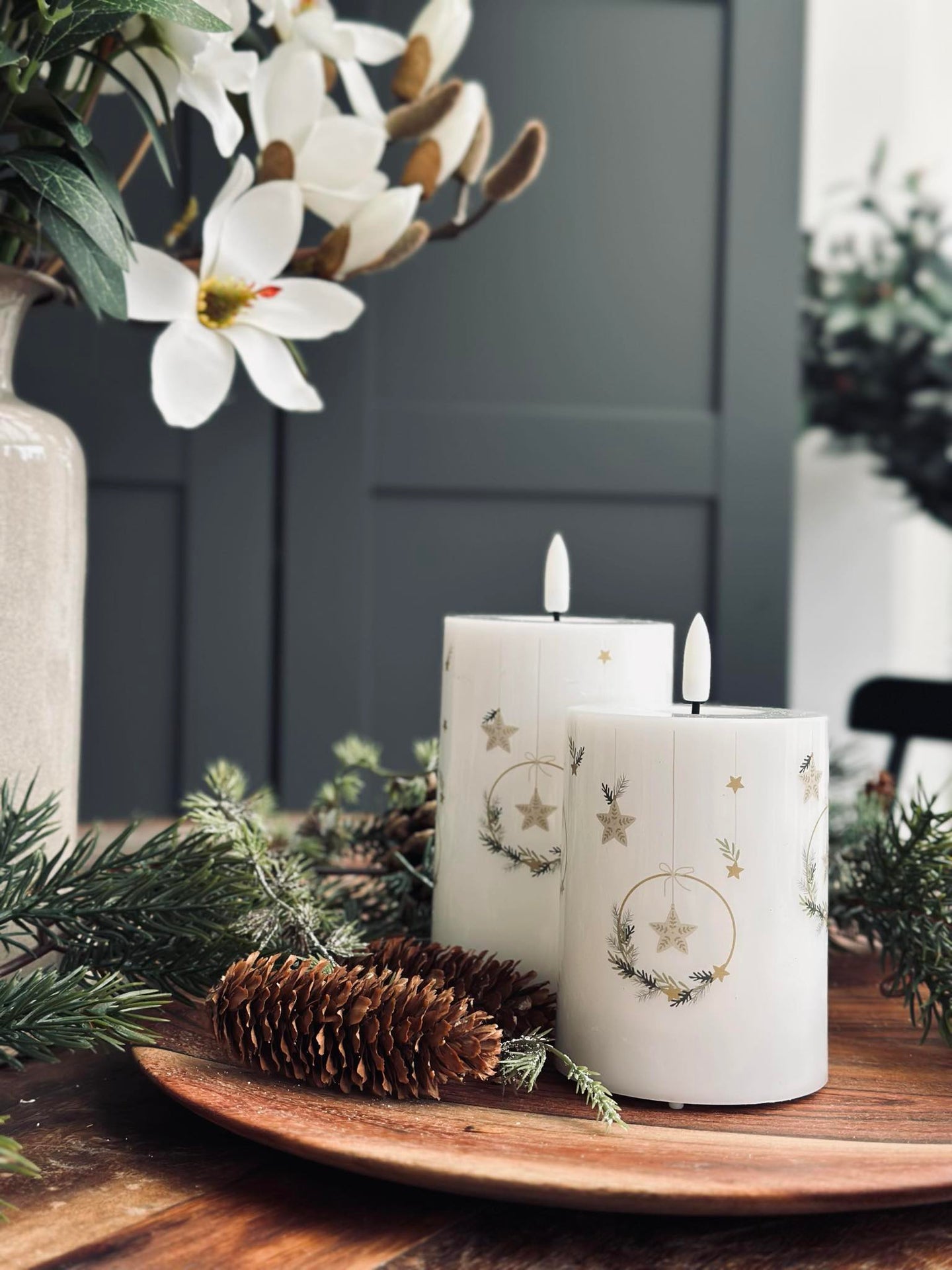 LED-Blockkerzen TWINKLE CHRISTMAS - Set mit 2 Stk.