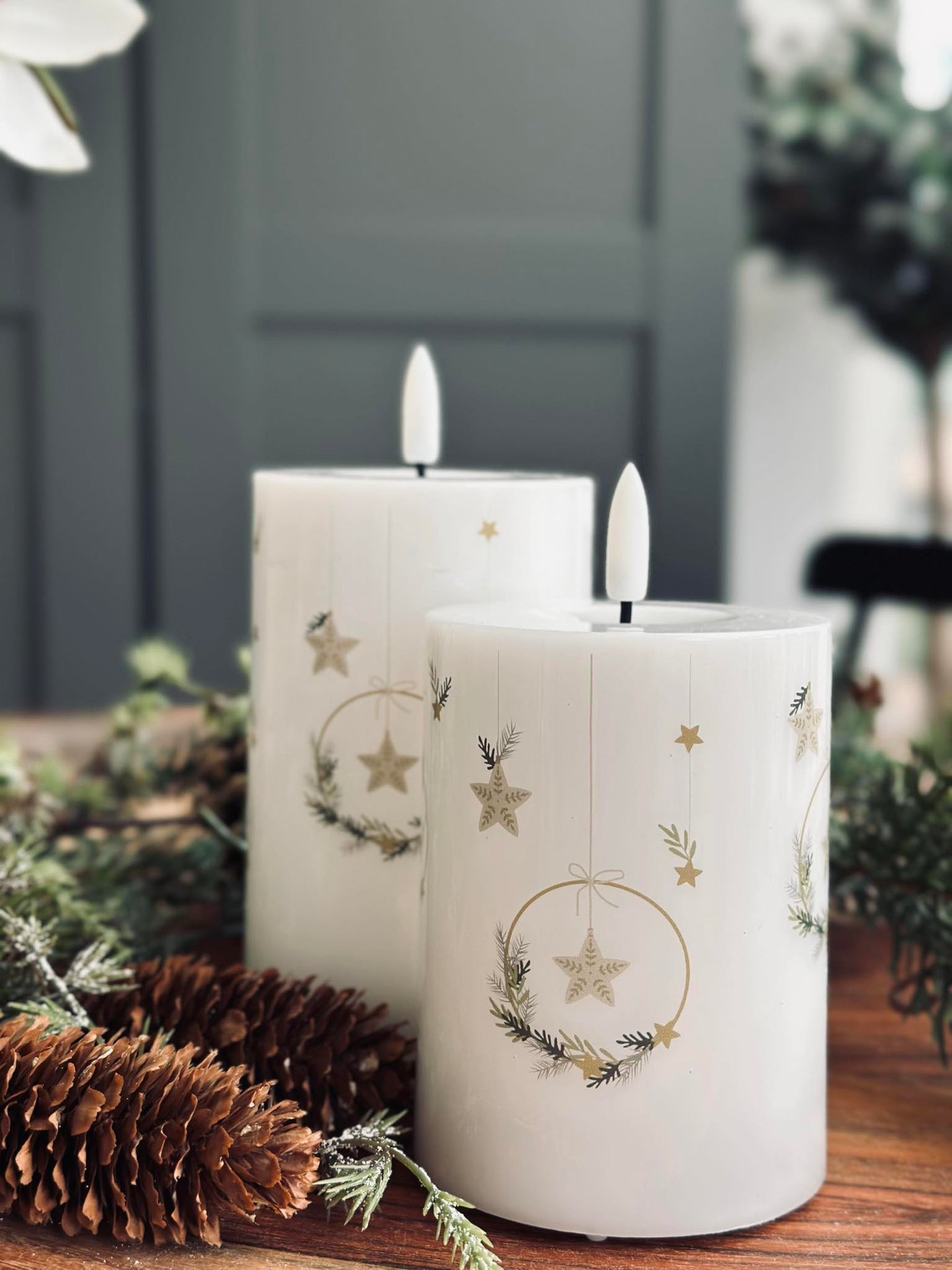 LED-Blockkerzen TWINKLE CHRISTMAS - Set mit 2 Stk.