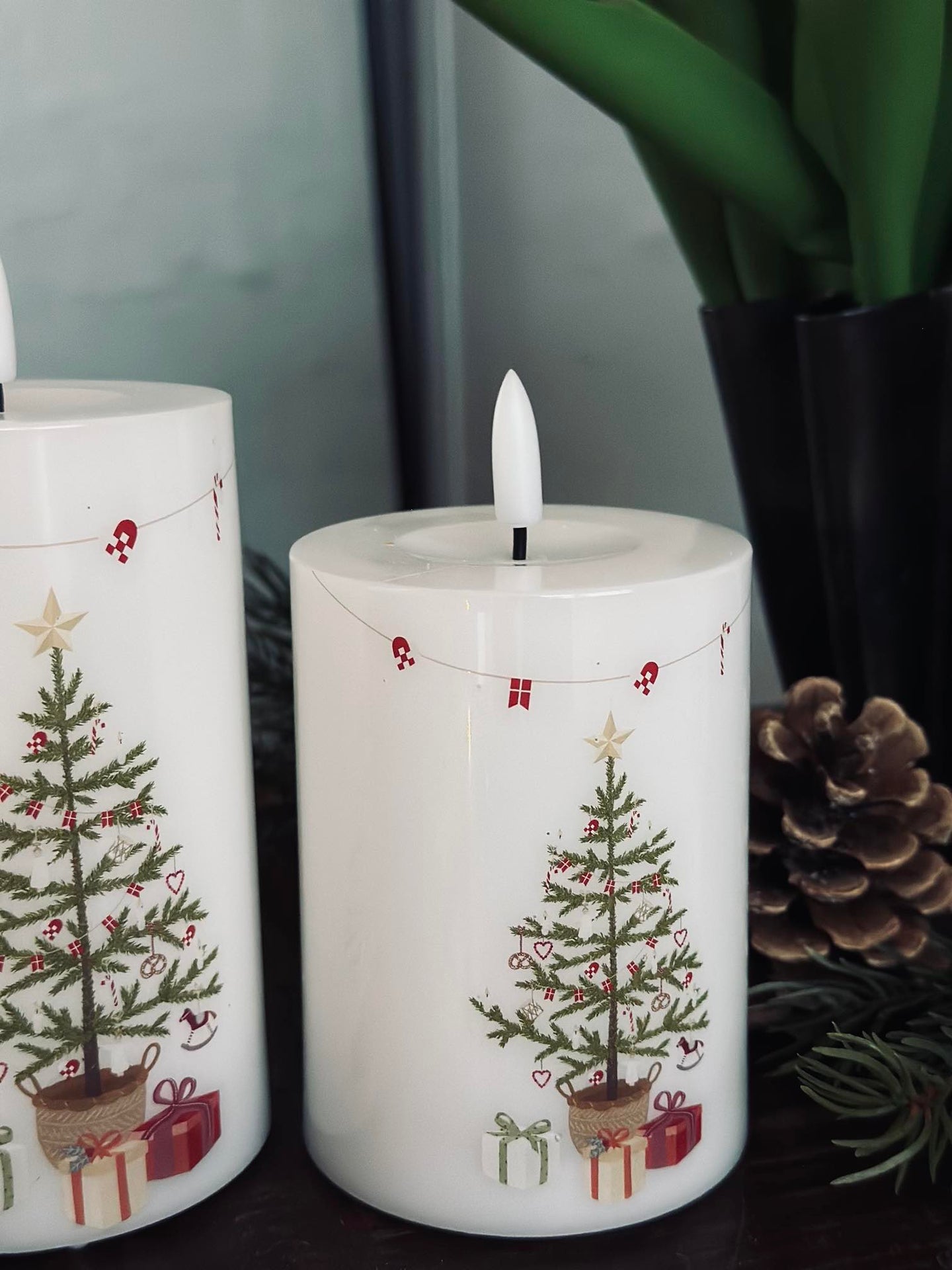 LED Blockkerzen TWINKLE CHRISTMAS - Set mit 2 Stk.