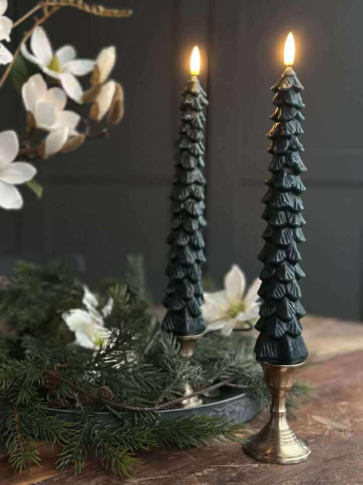 LED-Stumpenkerzen 2 Stk. - Tannenbaum