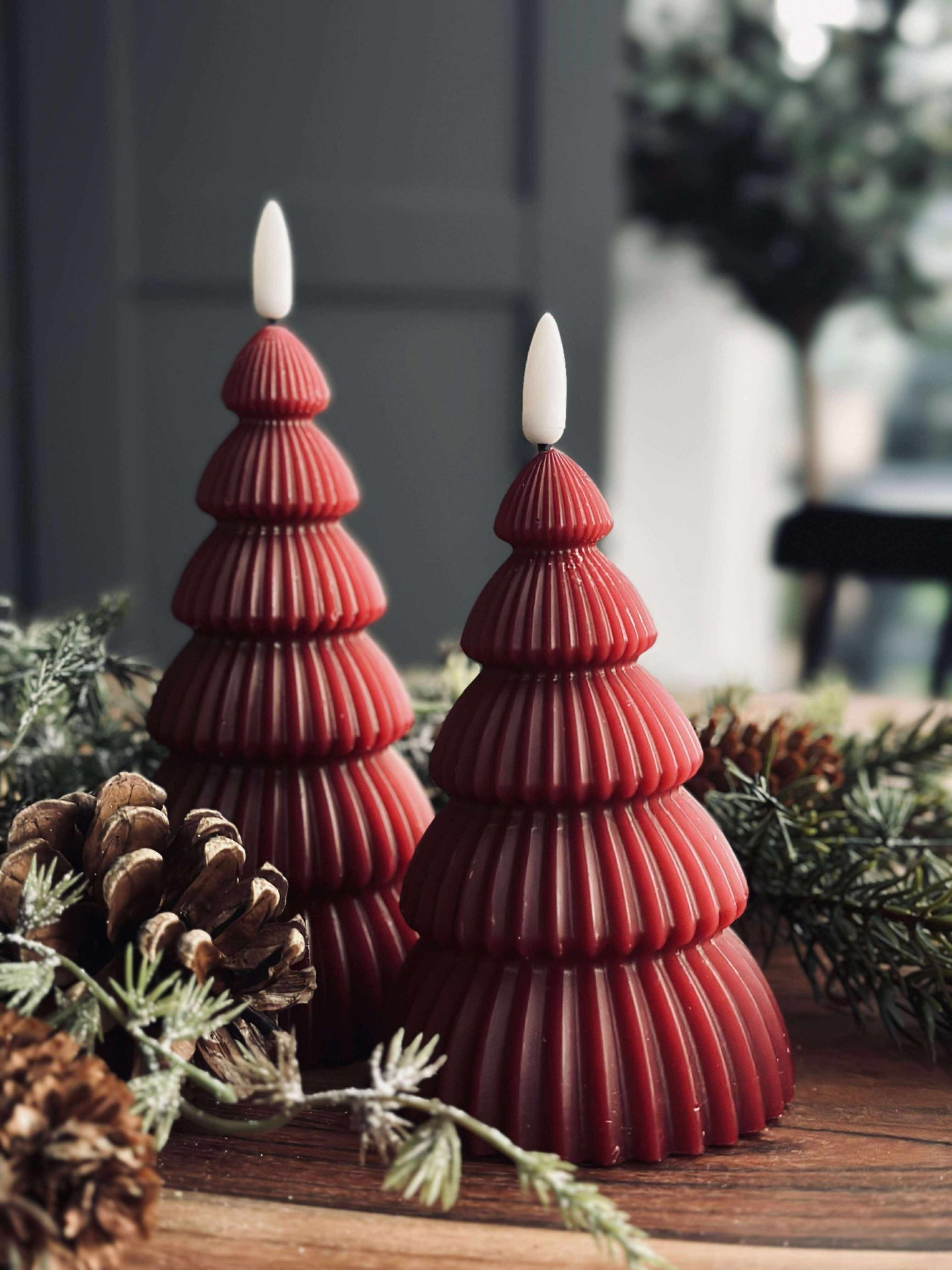 Weihnachtsbaum mit LED-Licht - Set mit 2 Stk. Rot