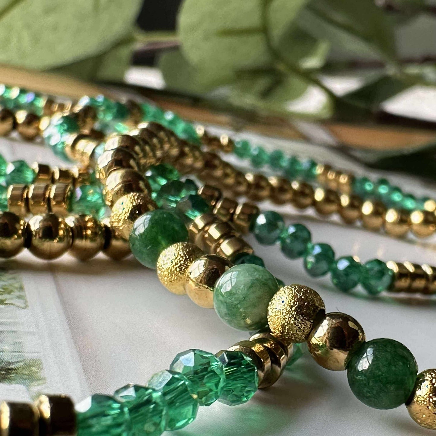 Armband Ofelia Emerald - Set mit 5 Armbändern