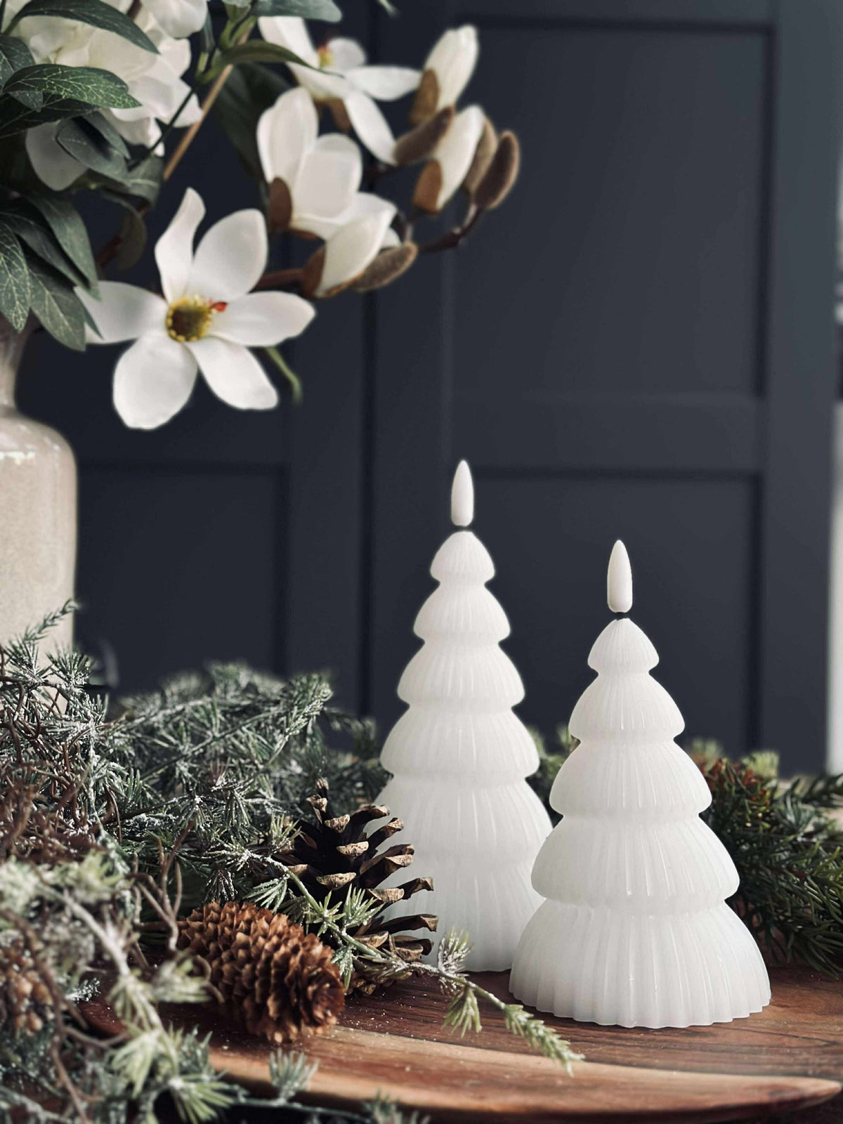 Weihnachtsbaum mit LED-Licht - Set mit 2 Stk. Weiß