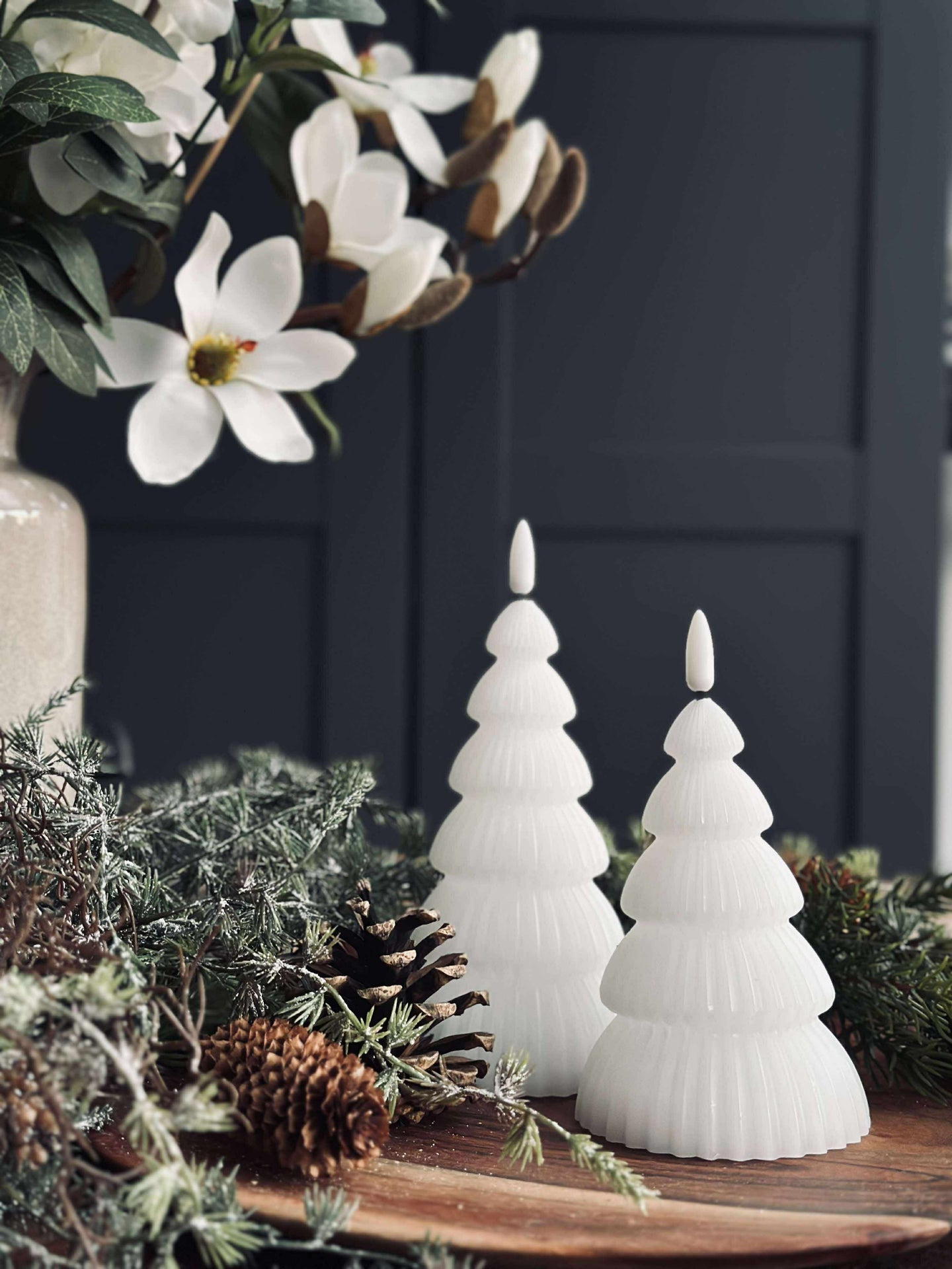Weihnachtsbaum mit LED-Licht - Set mit 2 Stk. Weiß