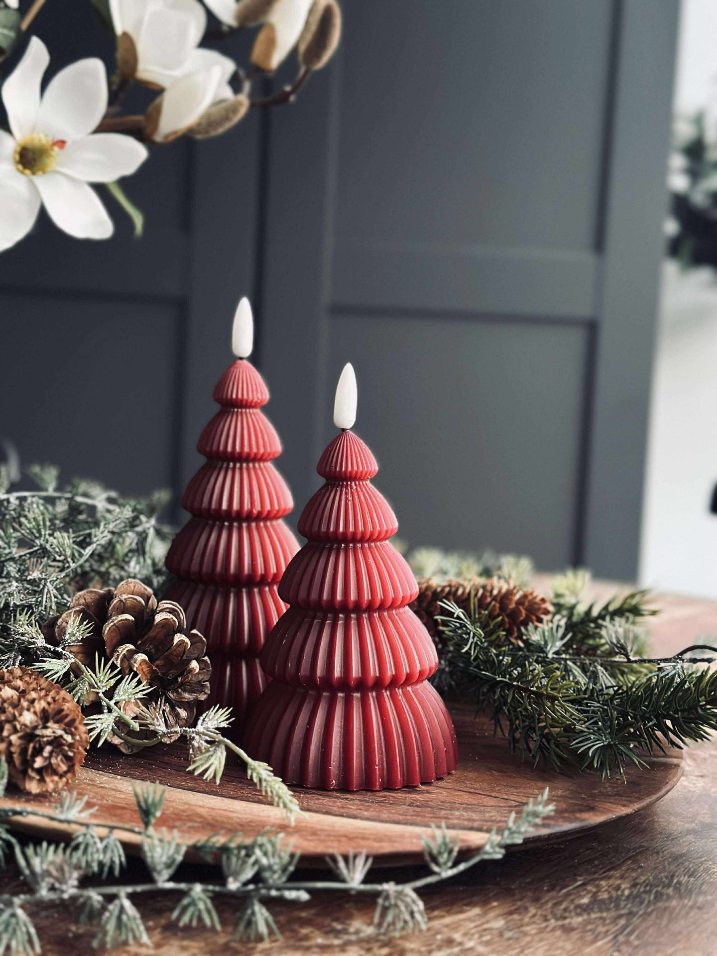 Weihnachtsbaum mit LED-Licht - Set mit 2 Stk. Rot
