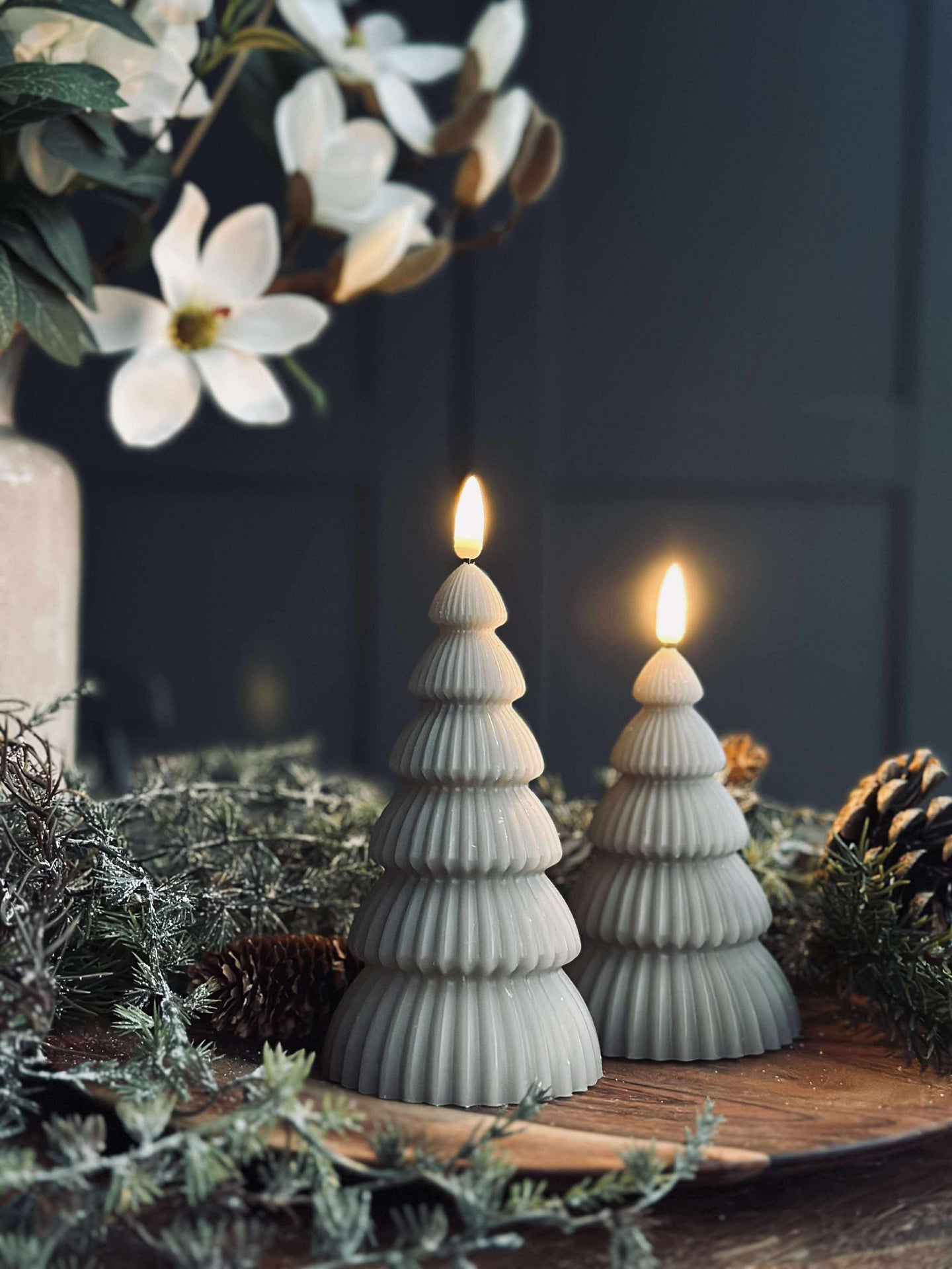 Weihnachtsbaum mit LED-Licht - Set mit 2 Stk. Sand