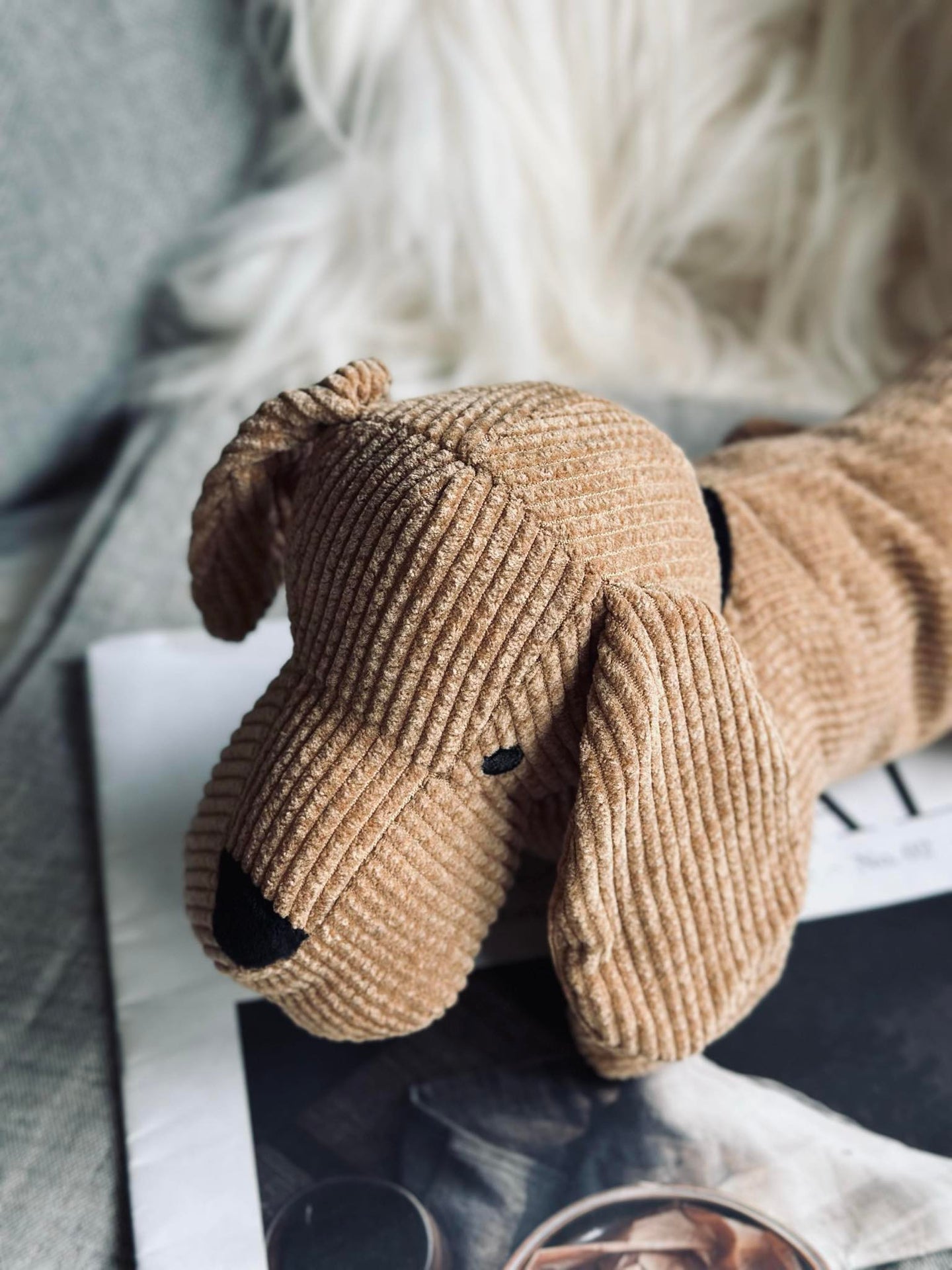 Türstopper Hund - Beige Samt