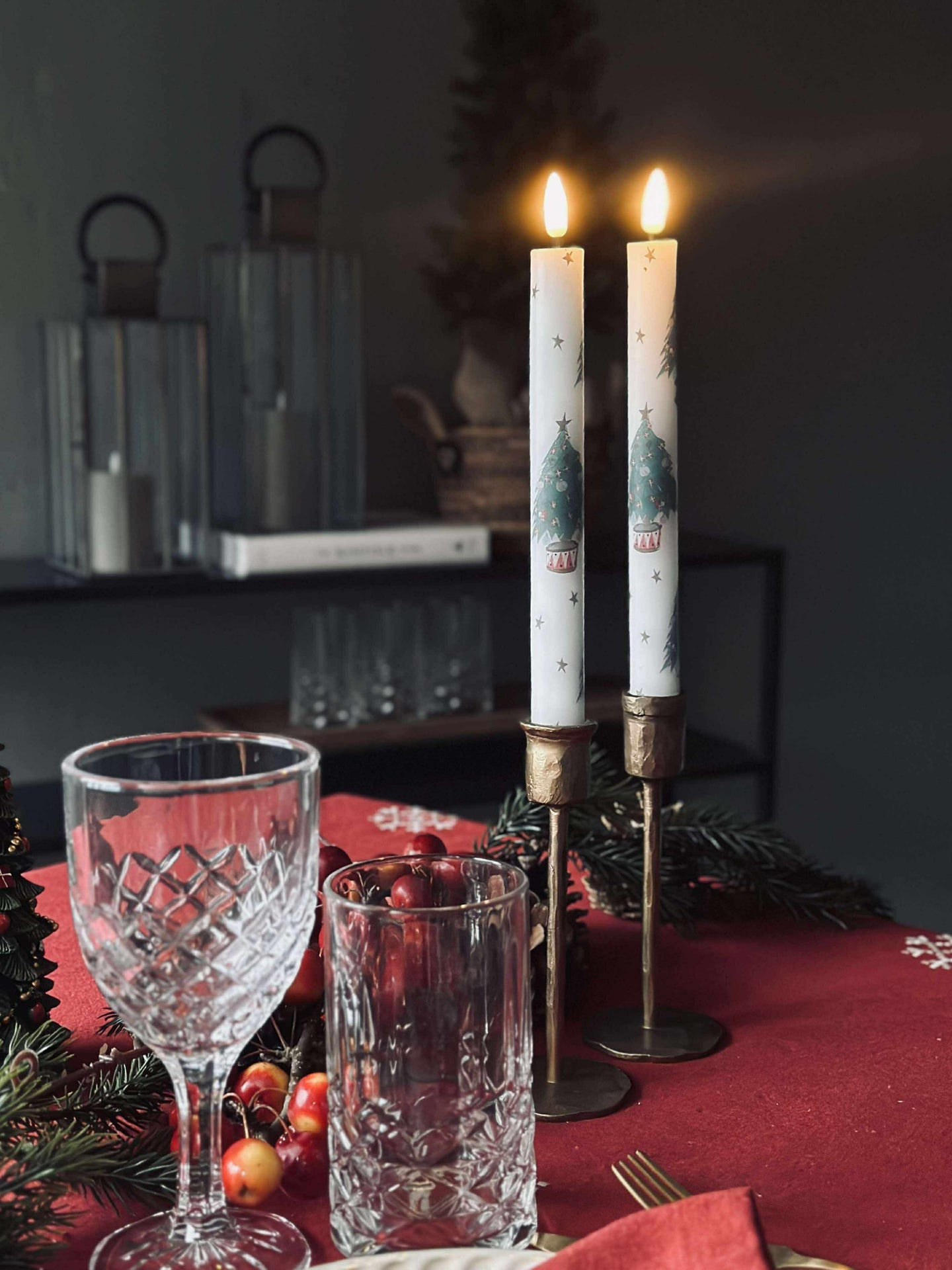 LED Stabkerzen 2 Stk. - Weihnachtsmotiv