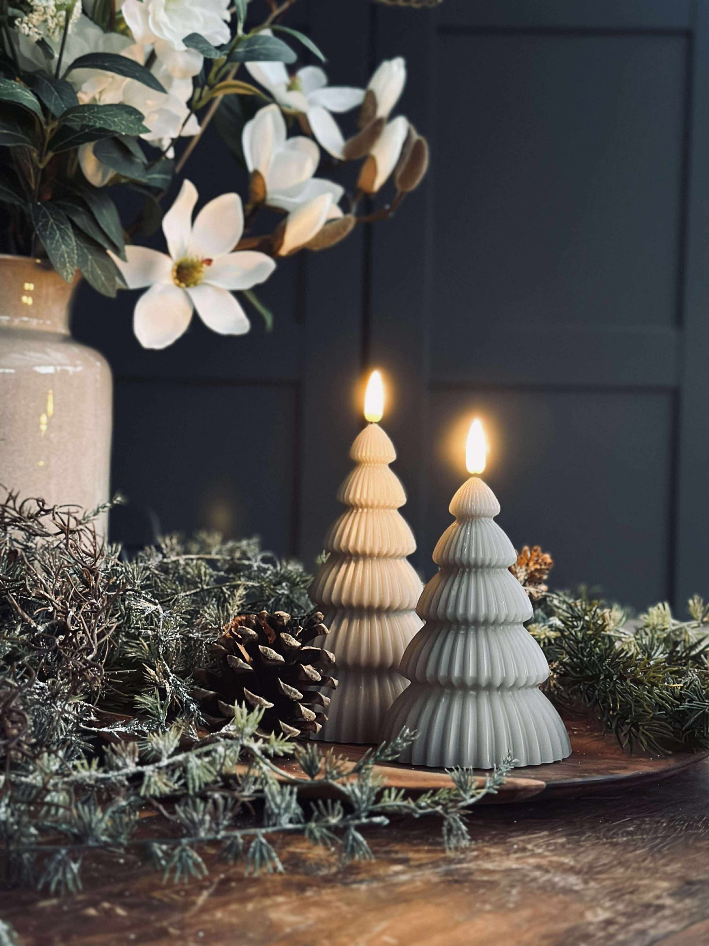 Weihnachtsbaum mit LED-Licht - Set mit 2 Stk. Sand