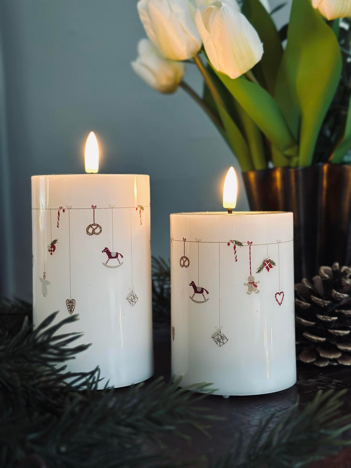 LED-Blockkerzen TWINKLE CHRISTMAS - Set mit 2 Stk.