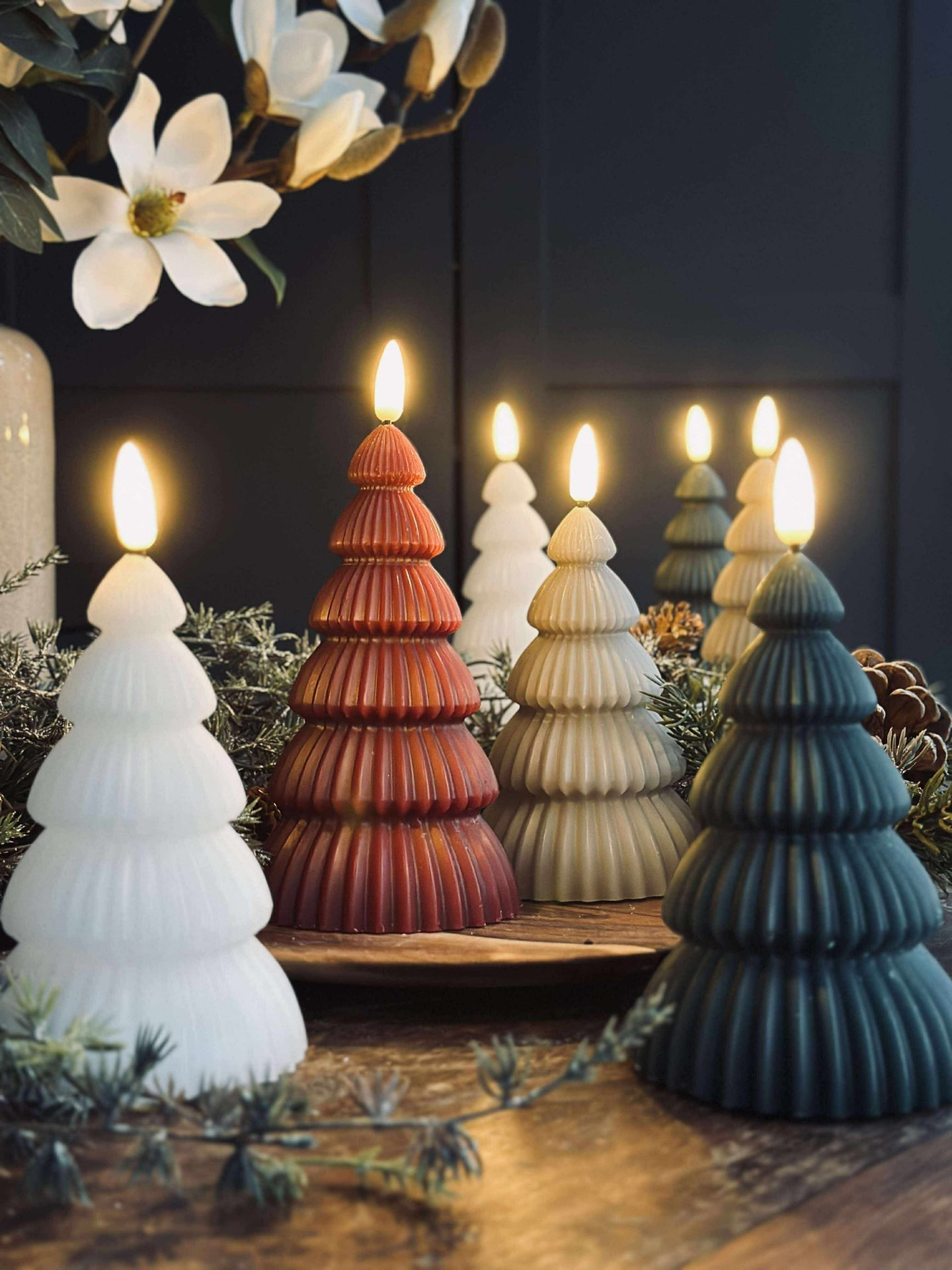 Weihnachtsbaum mit LED-Licht - Set mit 2 Stk. Rot