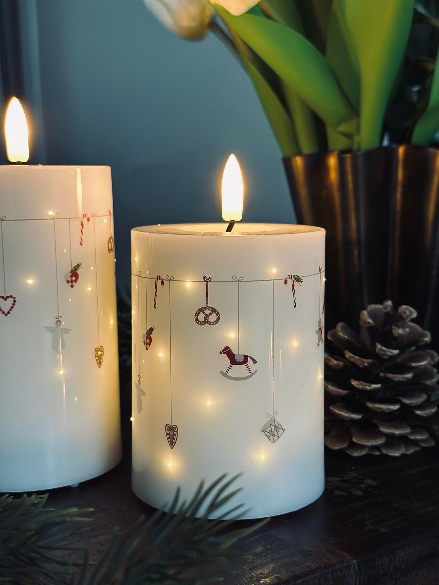 LED-Blockkerzen TWINKLE CHRISTMAS - Set mit 2 Stk.