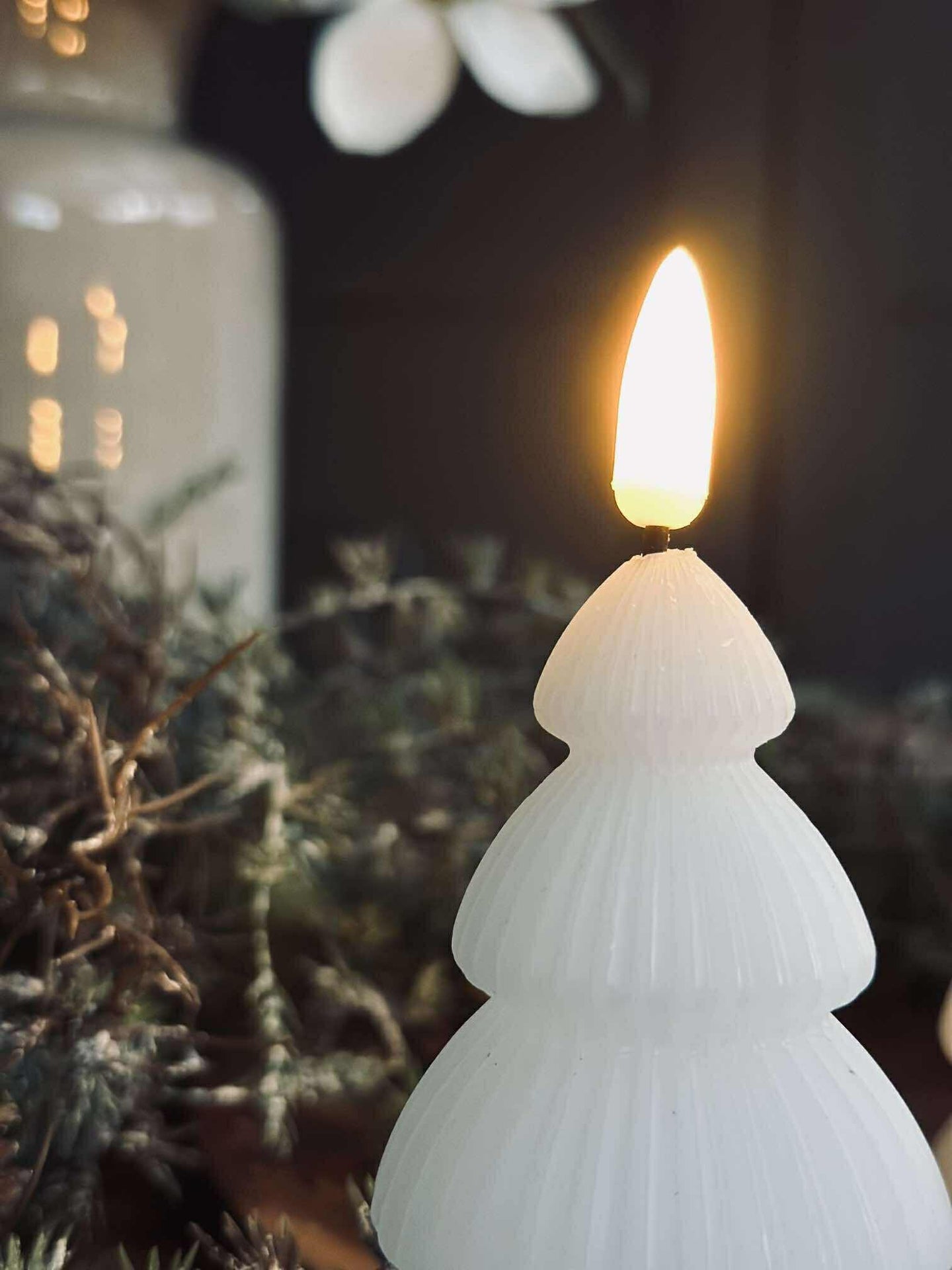 Weihnachtsbaum mit LED-Licht - Set mit 2 Stk. Weiß