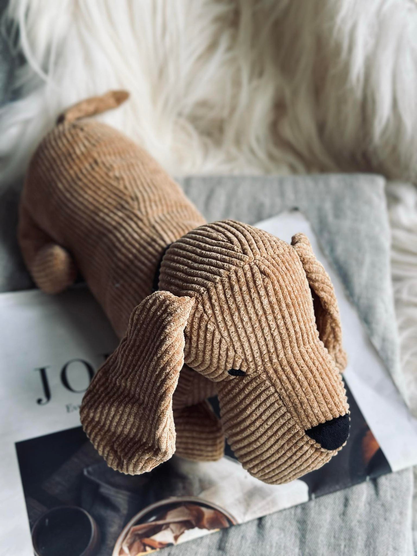 Türstopper Hund - Beige Samt