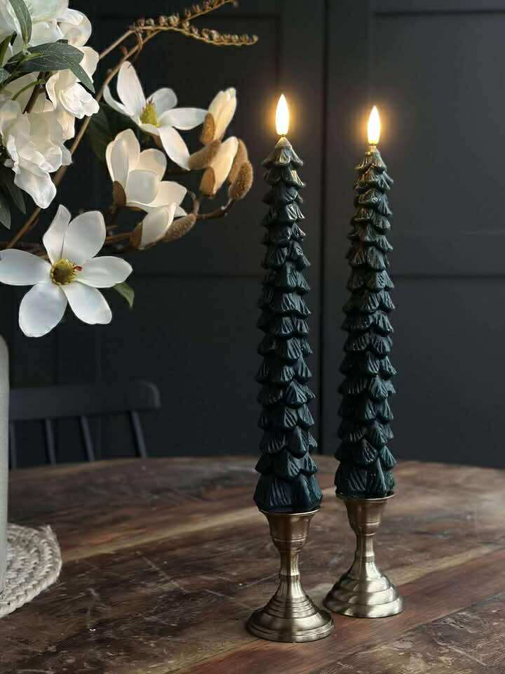 LED-Stumpenkerzen 2 Stk. - Tannenbaum