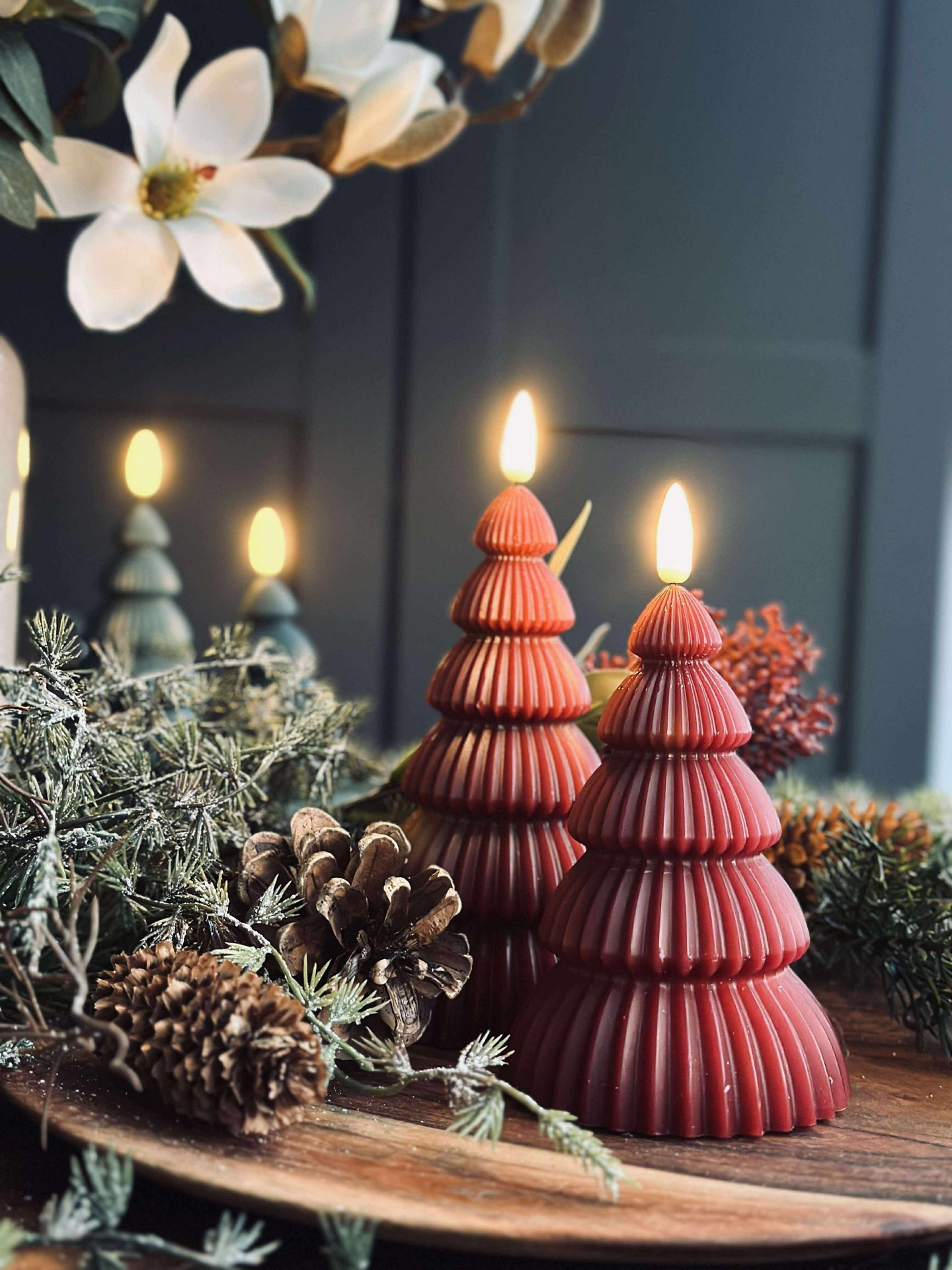 Weihnachtsbaum mit LED-Licht - Set mit 2 Stk. Rot