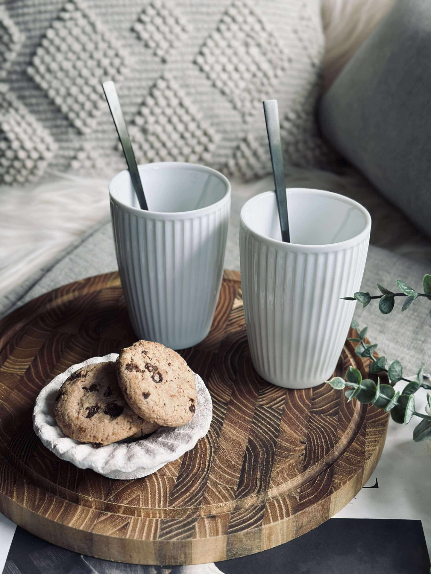 Thermobecher Plissé - Set mit 2 Stück - Weiß