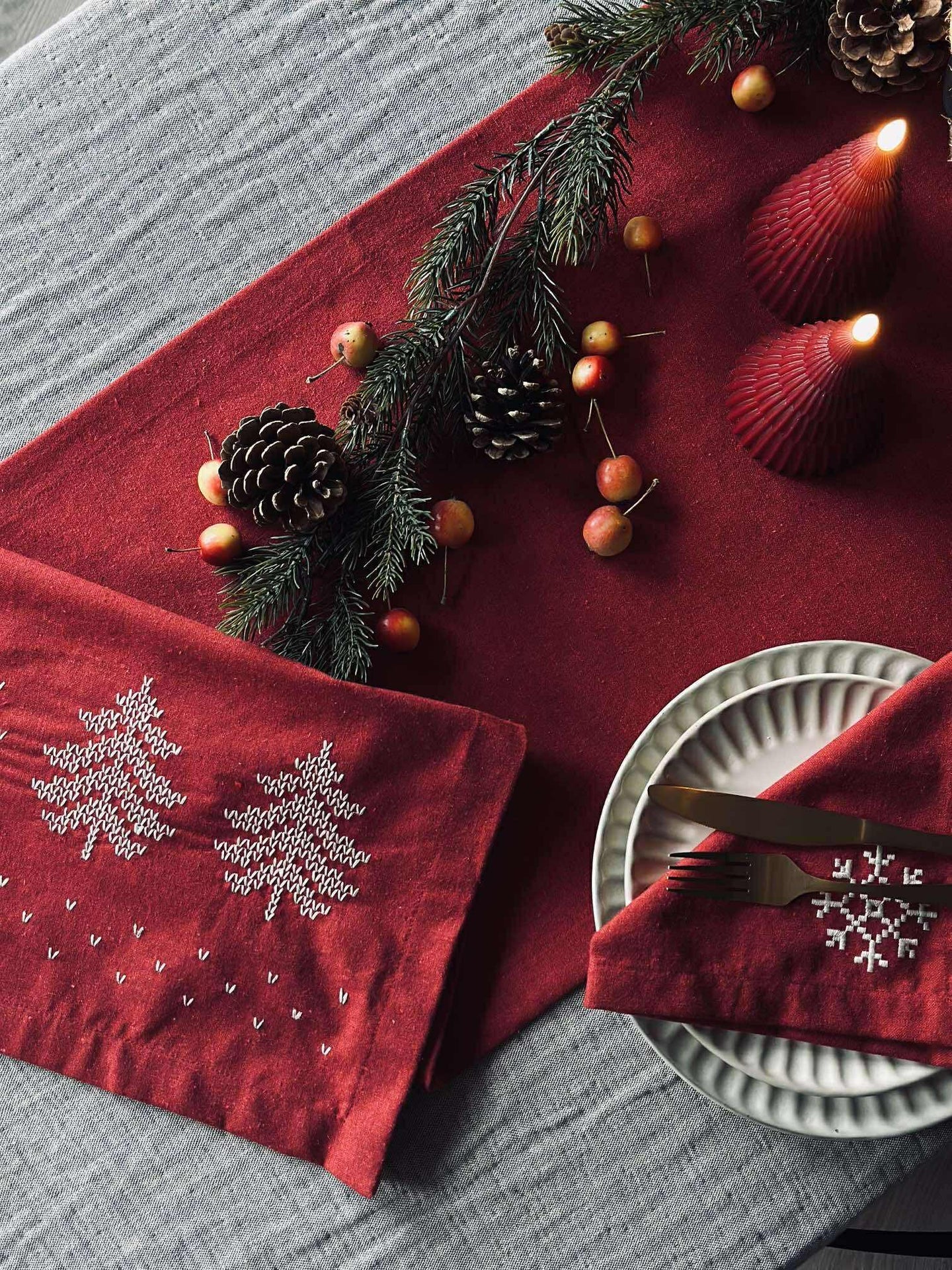 Tischläufer Rot Weihnachten - 40x140