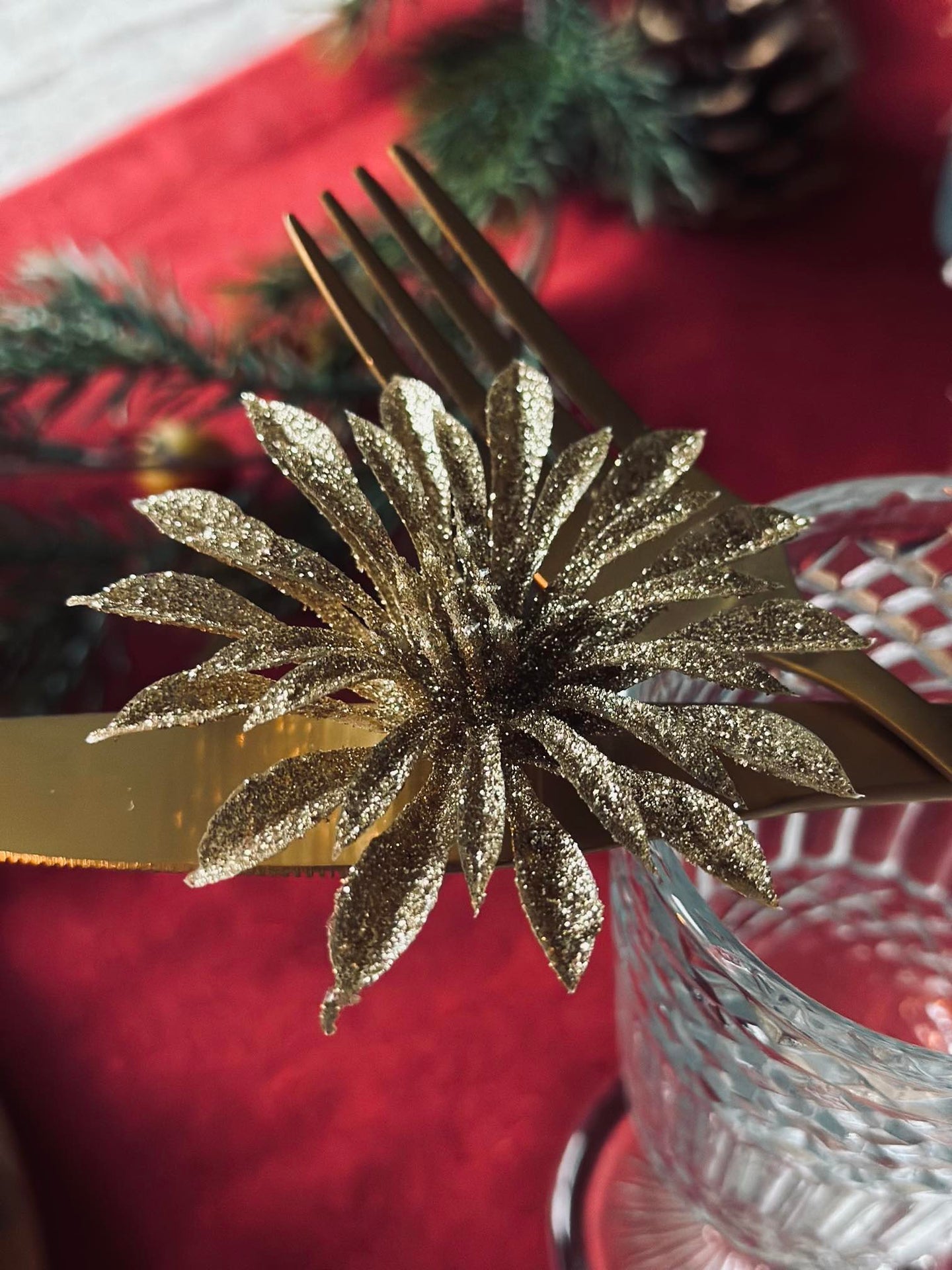 Deco-Blumen mit Glitzer - 4 Stk