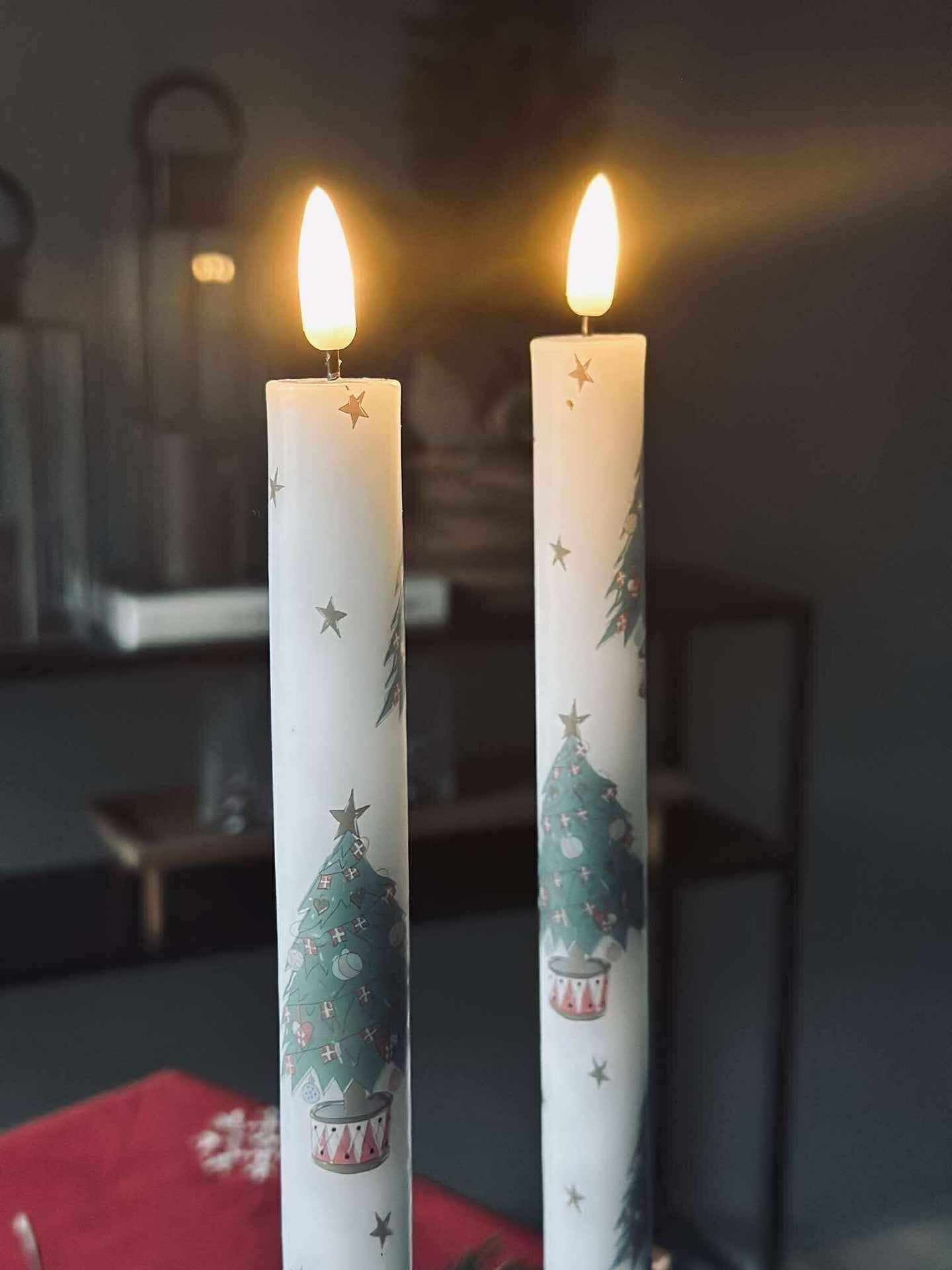 LED Stabkerzen 2 Stk. - Weihnachtsmotiv
