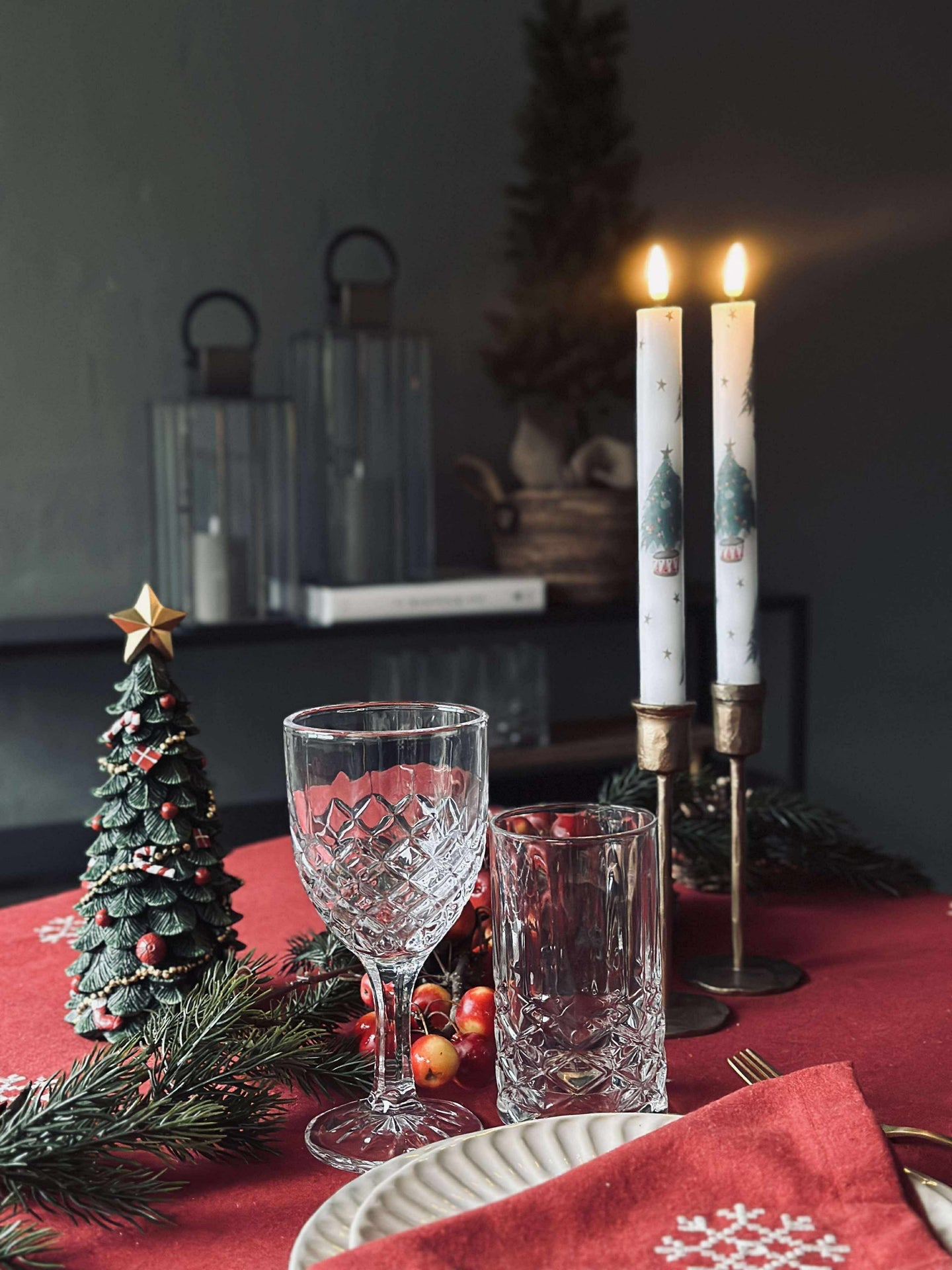 LED Stabkerzen 2 Stk. - Weihnachtsmotiv