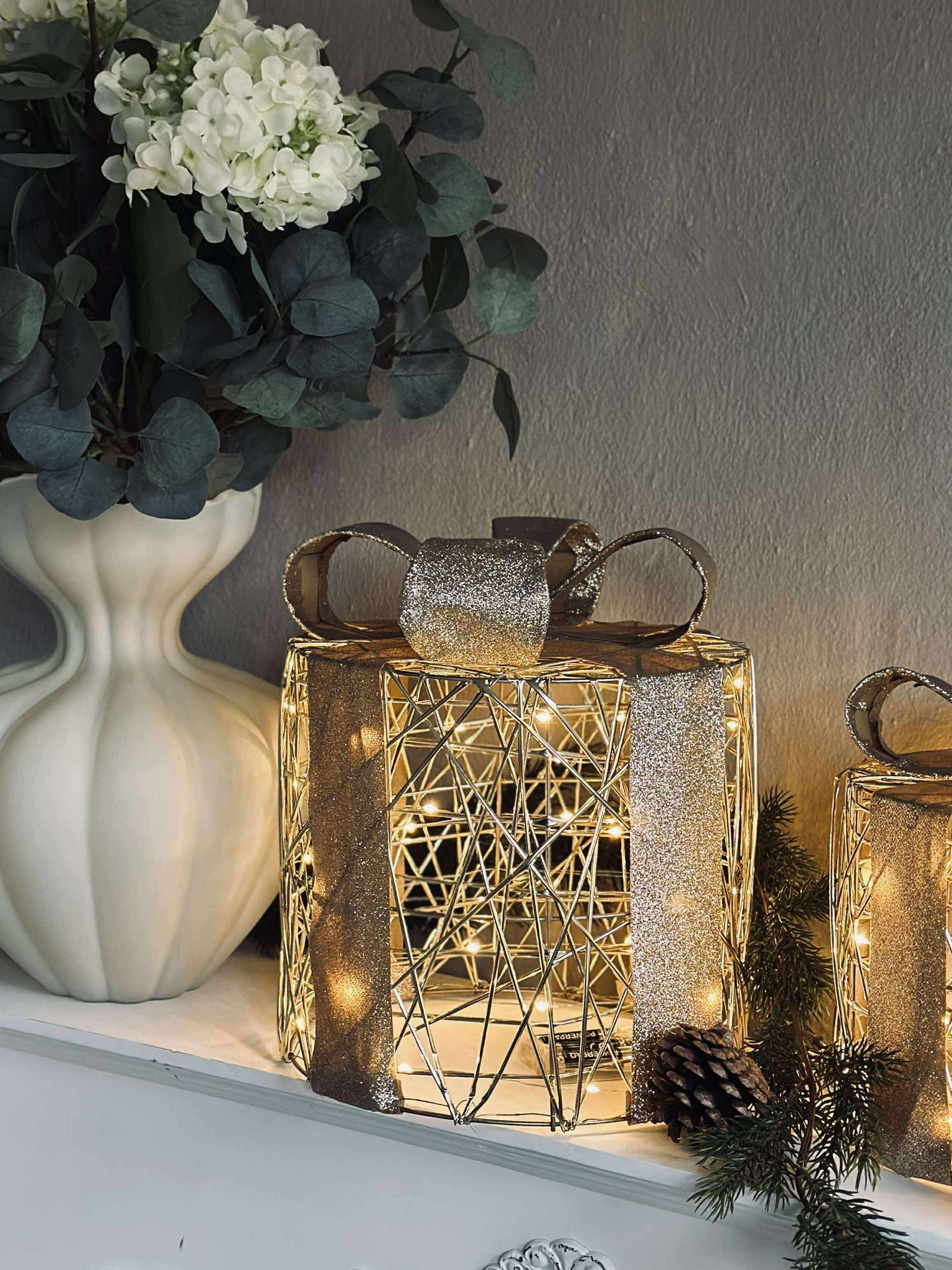 Weihnachtsgeschenke mit LED-Licht - 3 Stk.