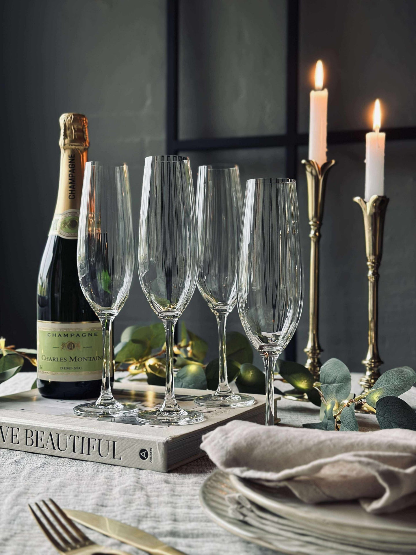 Champagnerglas CRYSTAL - Set mit 4 Stk.