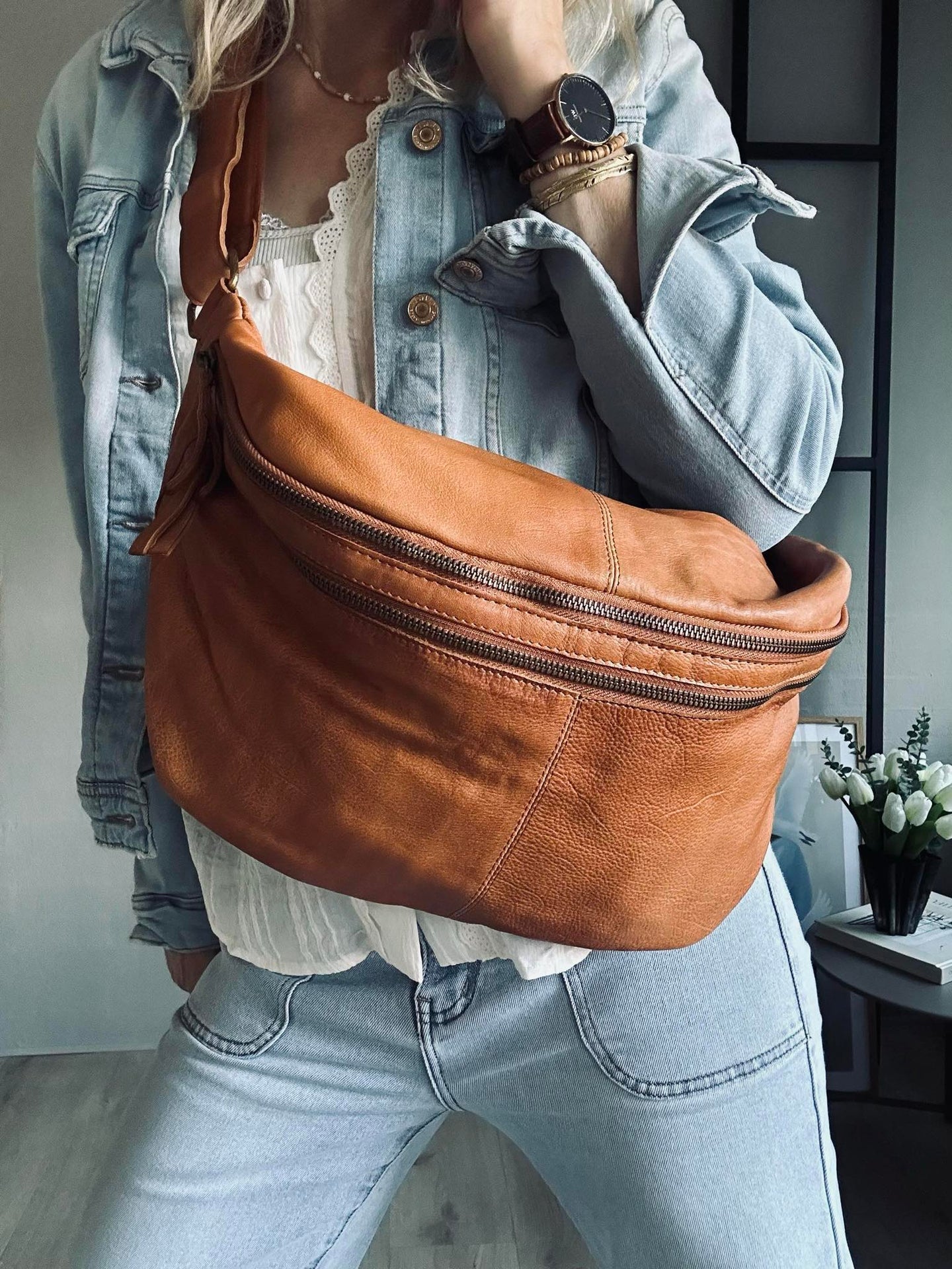 Gürteltasche Jina Big Cognac
