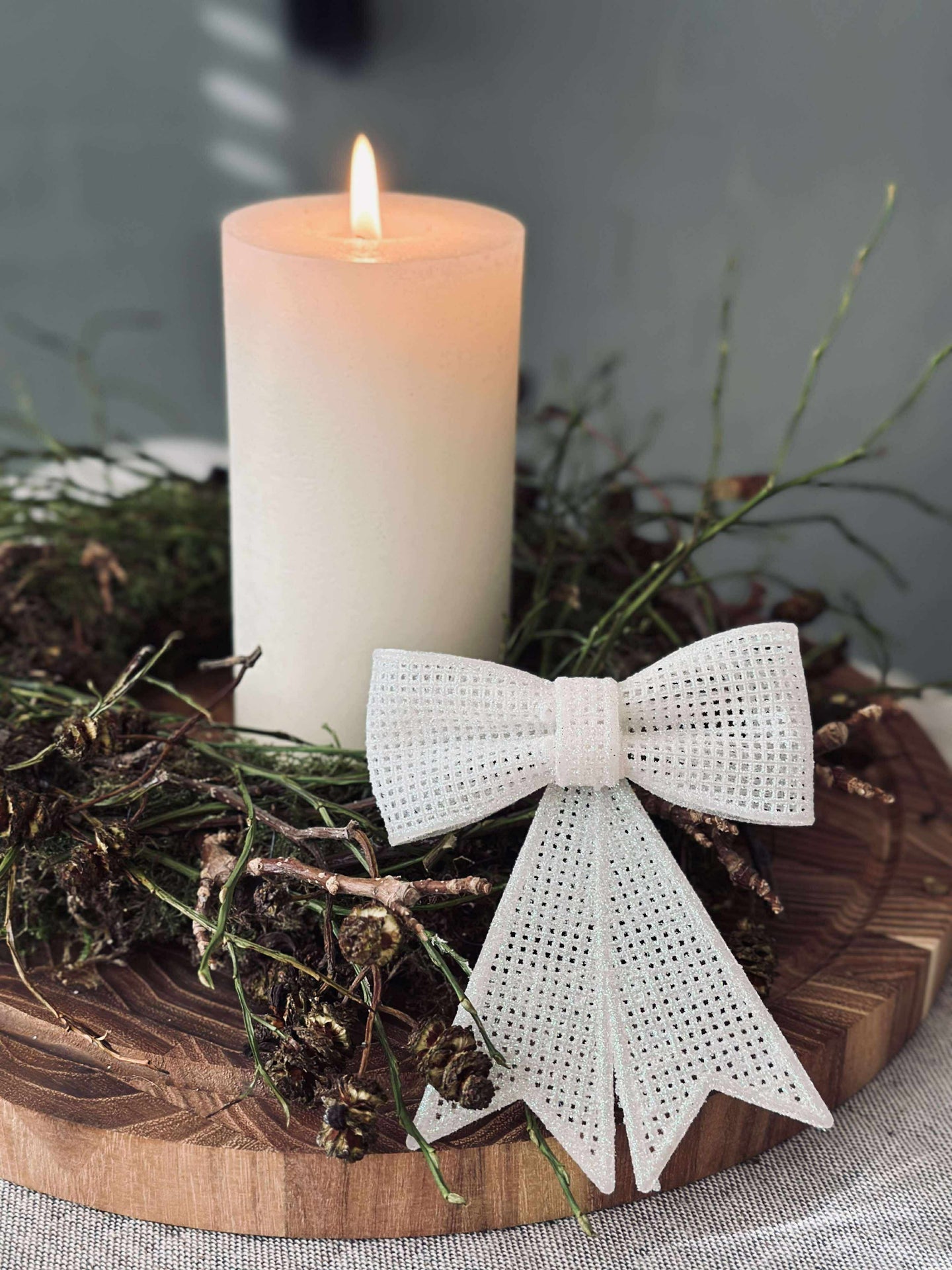 Schleife Glitter - White